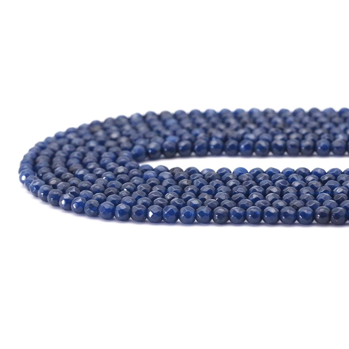 Copy of Blue Jade Round Faceted Beads, 4mm, Sku#U1633