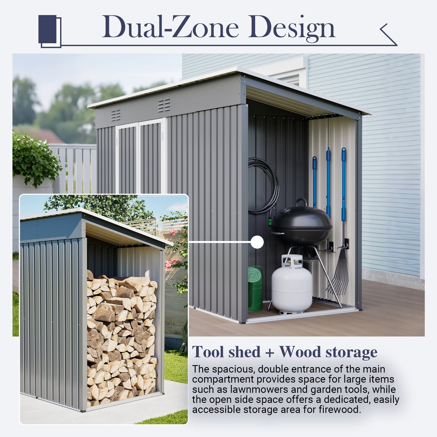 10'x4' Outdoor Metal Storage Shed