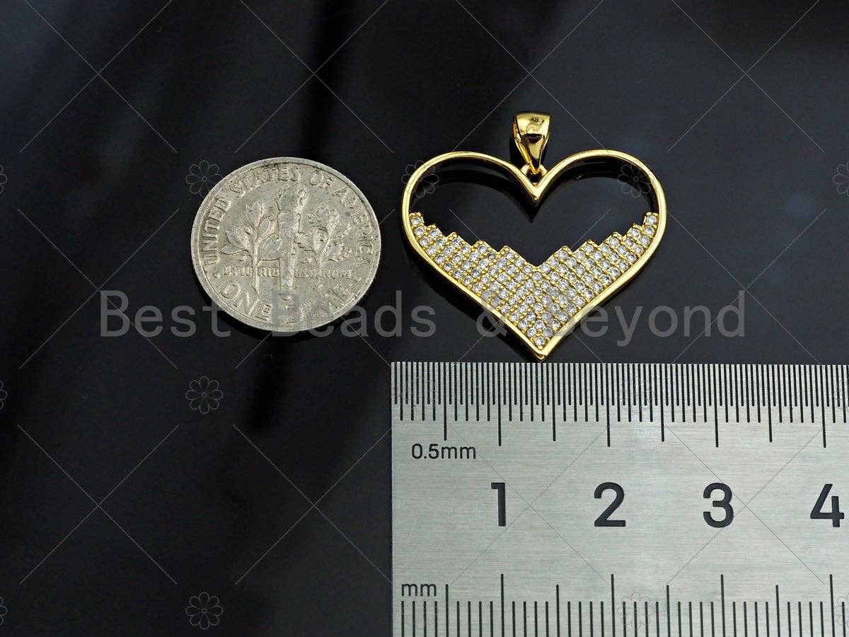 18K Gold Large Heart Shape Pendant,Sku#LK55