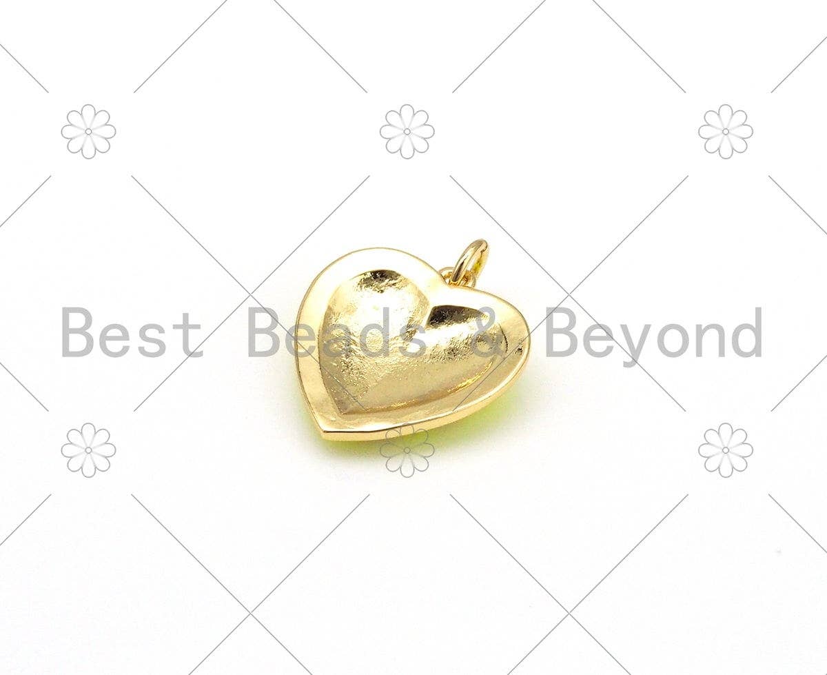 Enamel Colorful Stars On Heart Charm Pendant, Gold Filled Enamel Charm,Enamel Jewelry Findings,16mm,Sku#F1417