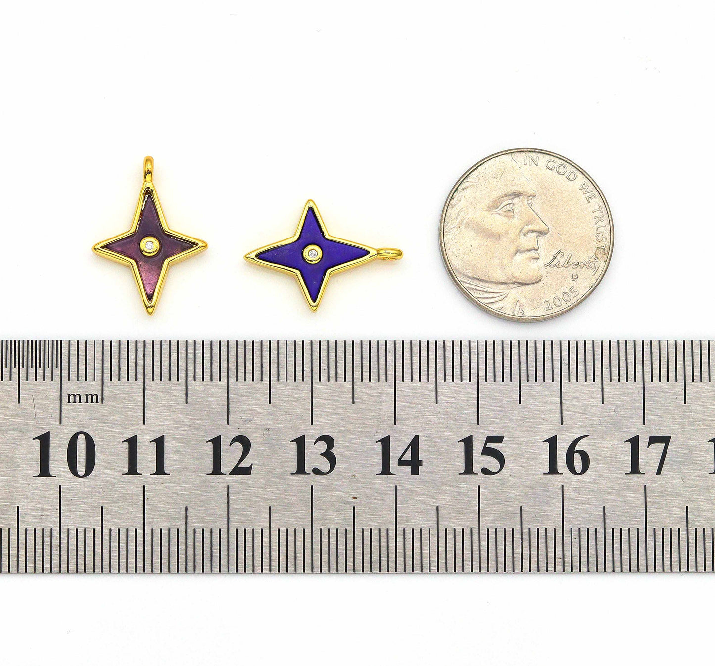 North Star Gemstone Charm, Sku#LY07