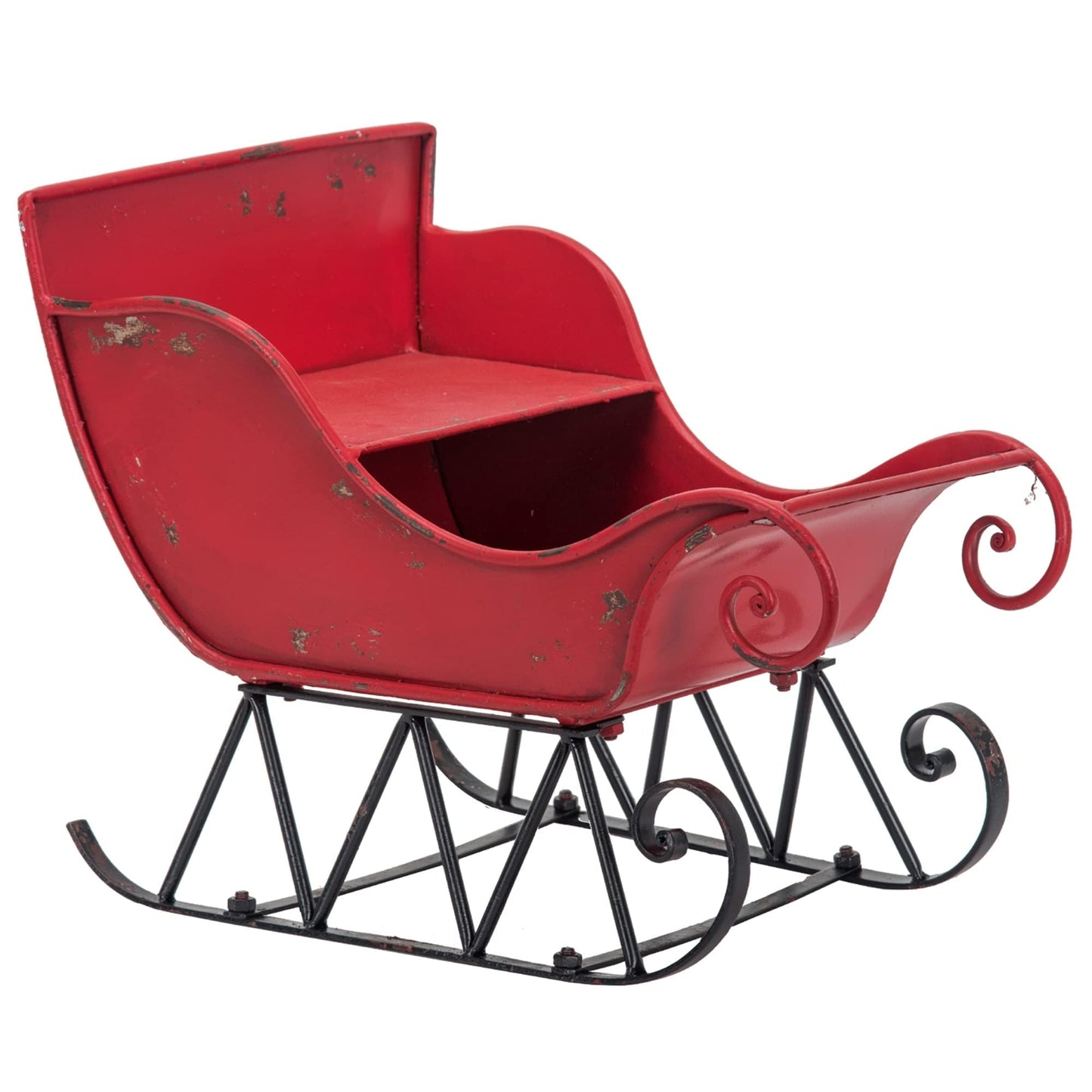 Iron Red and Black Sleigh Large Christmas Decoration