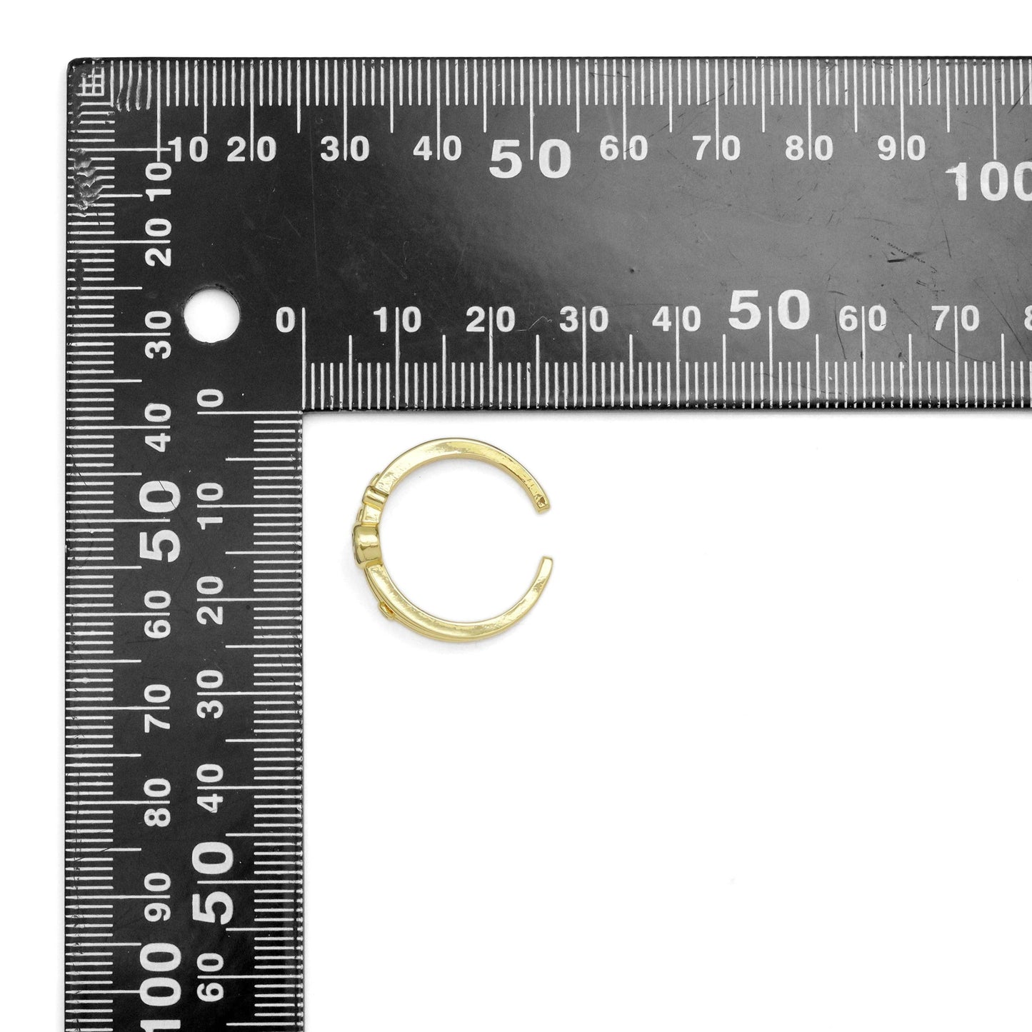 Fuchsia CZ Double Line Gold Adjustable Ring, Sku#LK949