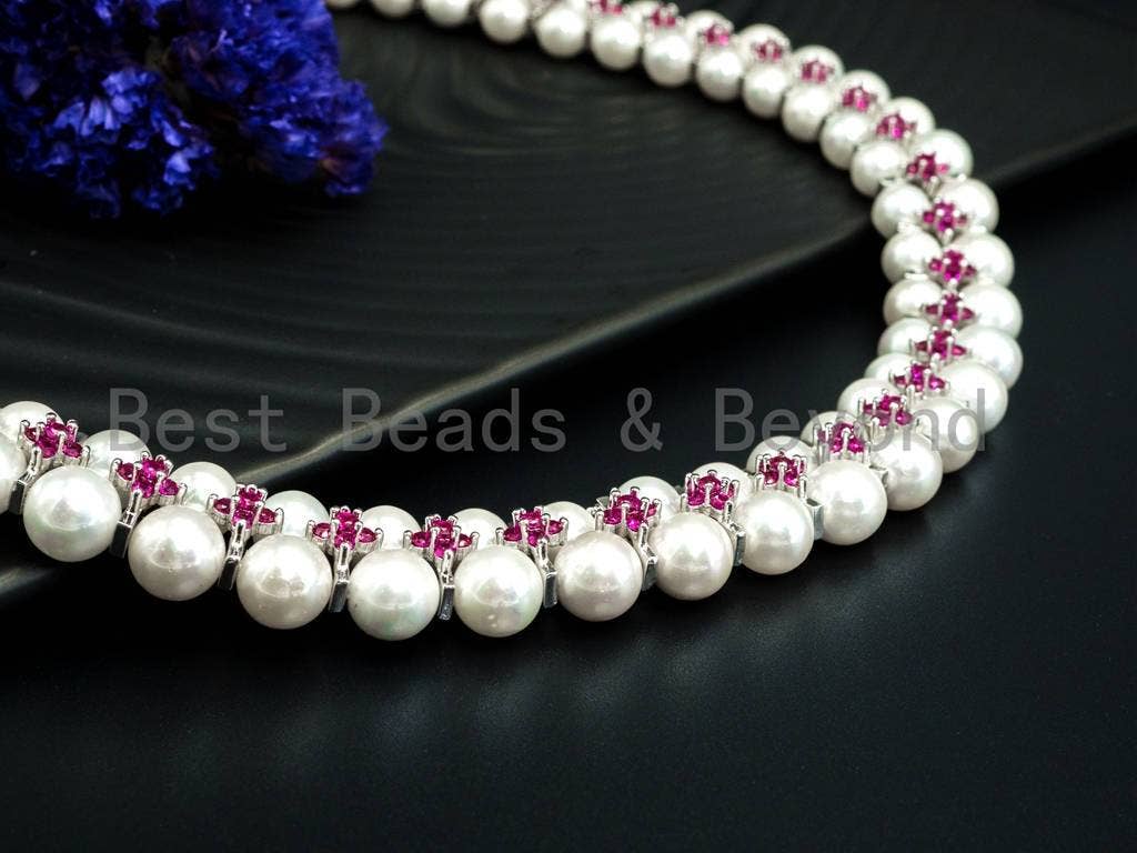 Bridal Pearl Necklace Bracelet Set, sku#P16