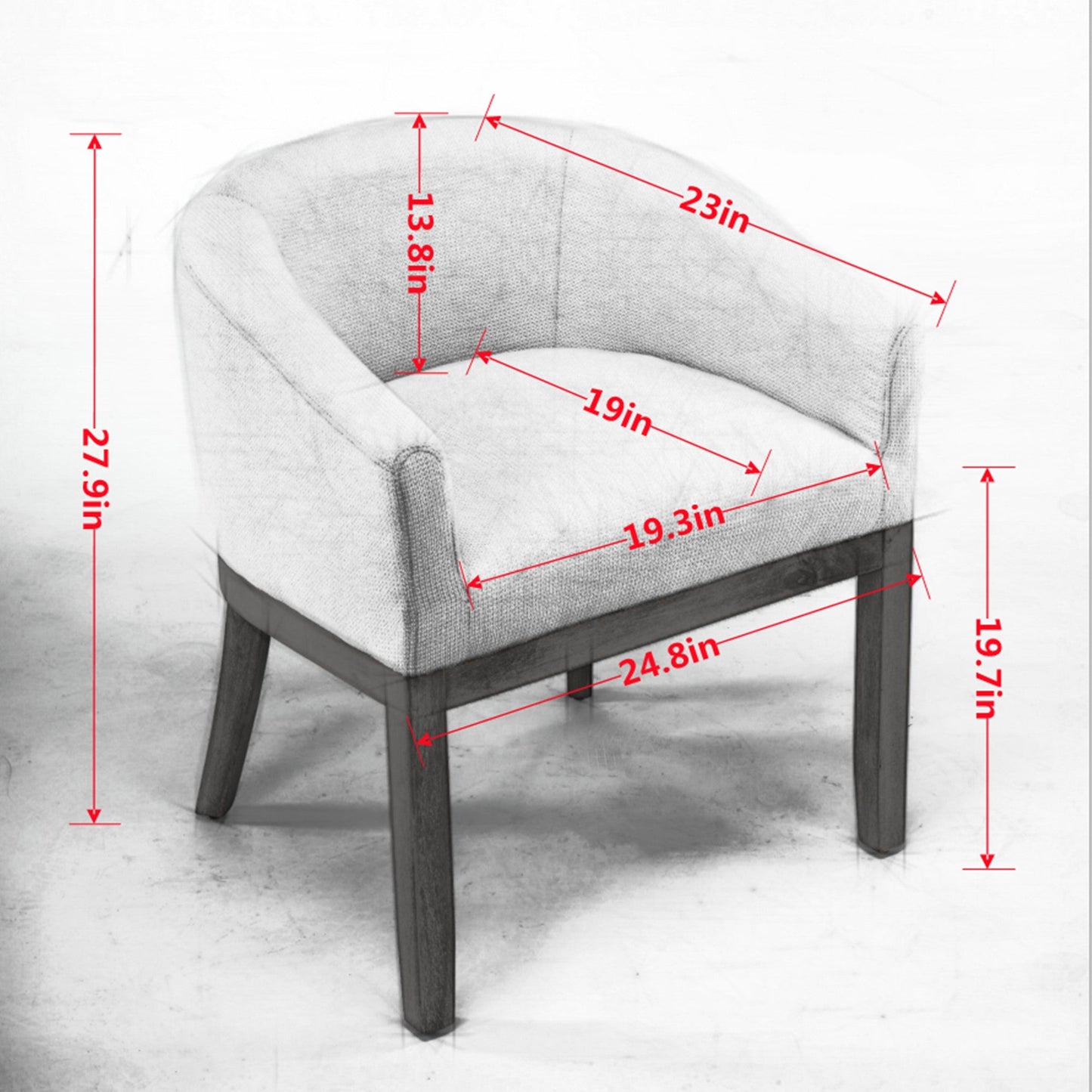 Mid Century Modern Upholstered Barrel Dining Chairs