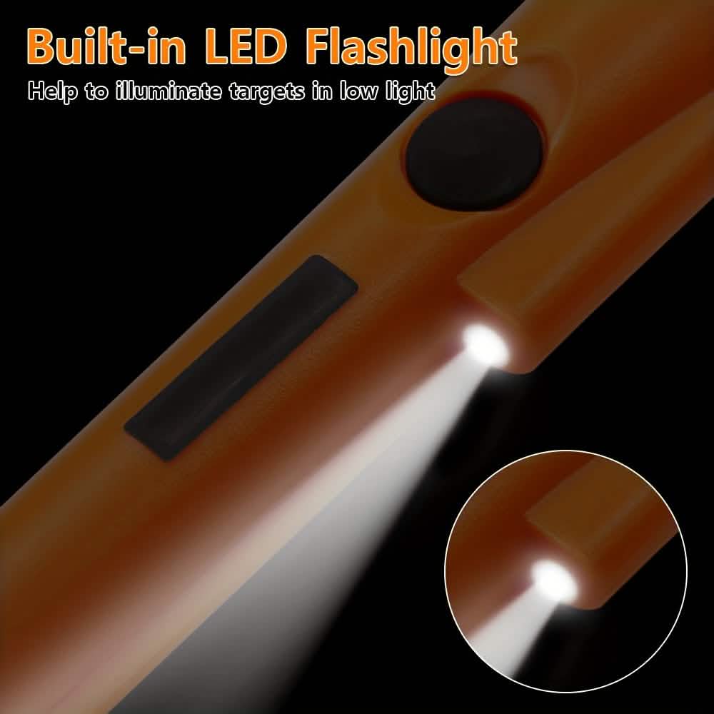 360°ピンポインターメタルディテクター LED、振動＆ホルスター付き（オレンジ）