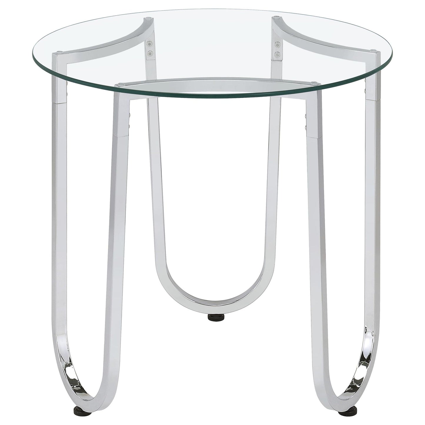 Beller 3-piece Round Tempered Glass Top Coffee Table Set Chrome