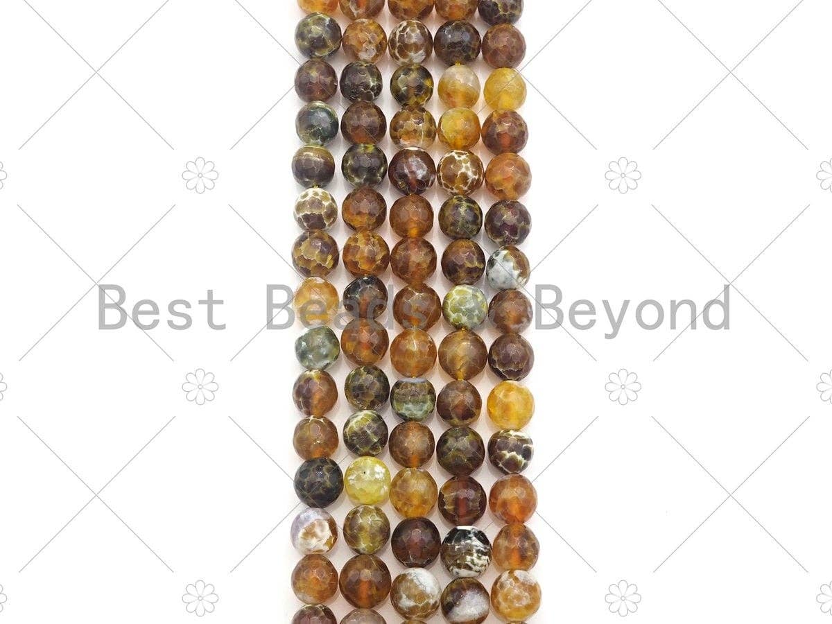 Natural Brown Fire Agate, 8mm/10mm/12mm Brown Fire Agate Beads, 15.5" Full Strand, sku#UA101