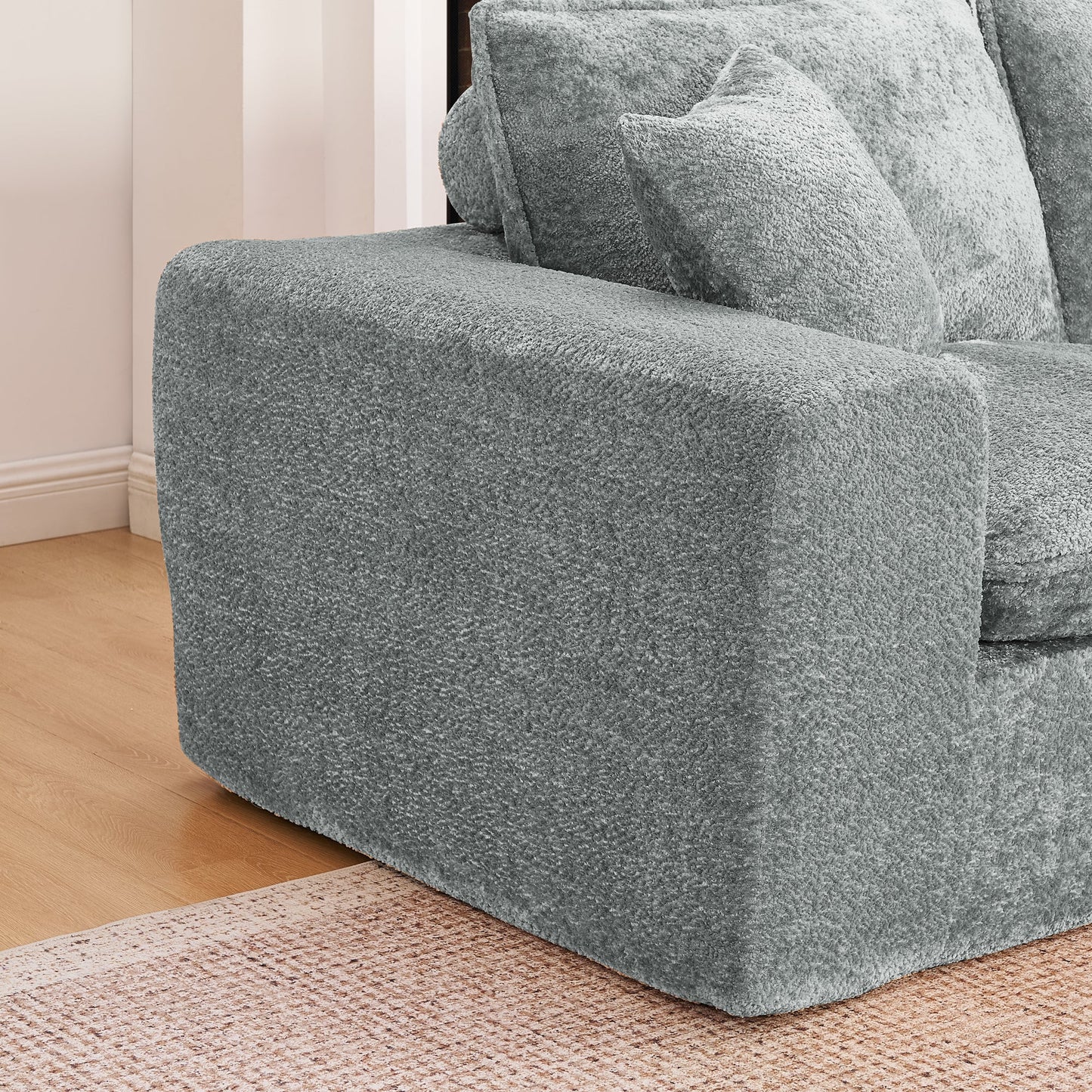 107'' Modern Boucle Sectional Sofa with Reversible Chaise
