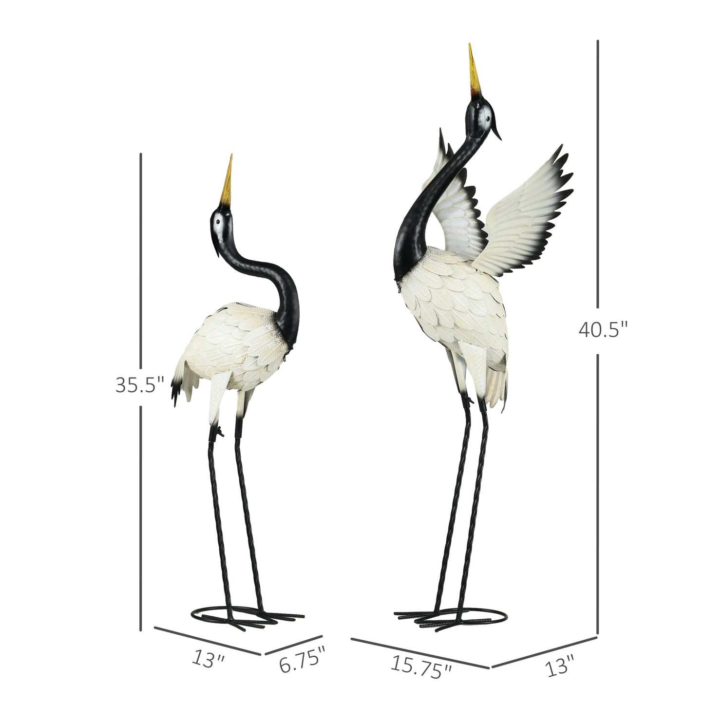 Outsunny Heron Garden Statues - Set of 2