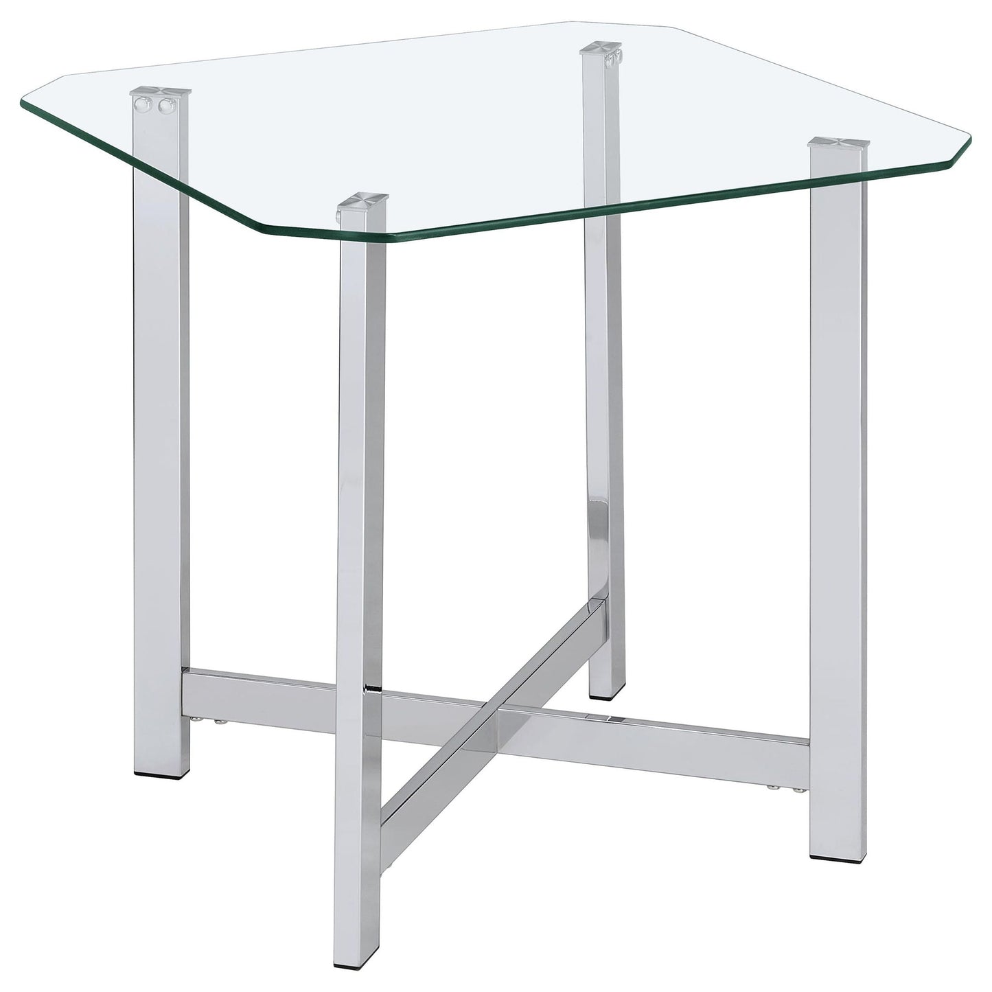 Cronin 3-piece Tempered Glass Top Coffee Table Set Chrome