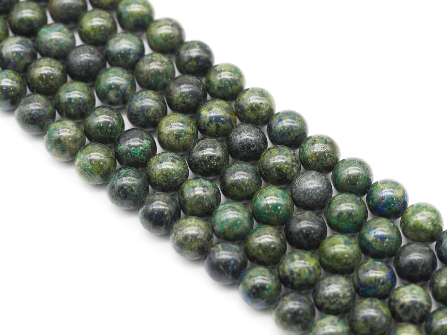 Genuine Green Blue Chrysocolla Round Smooth Beads, Sku#U1393