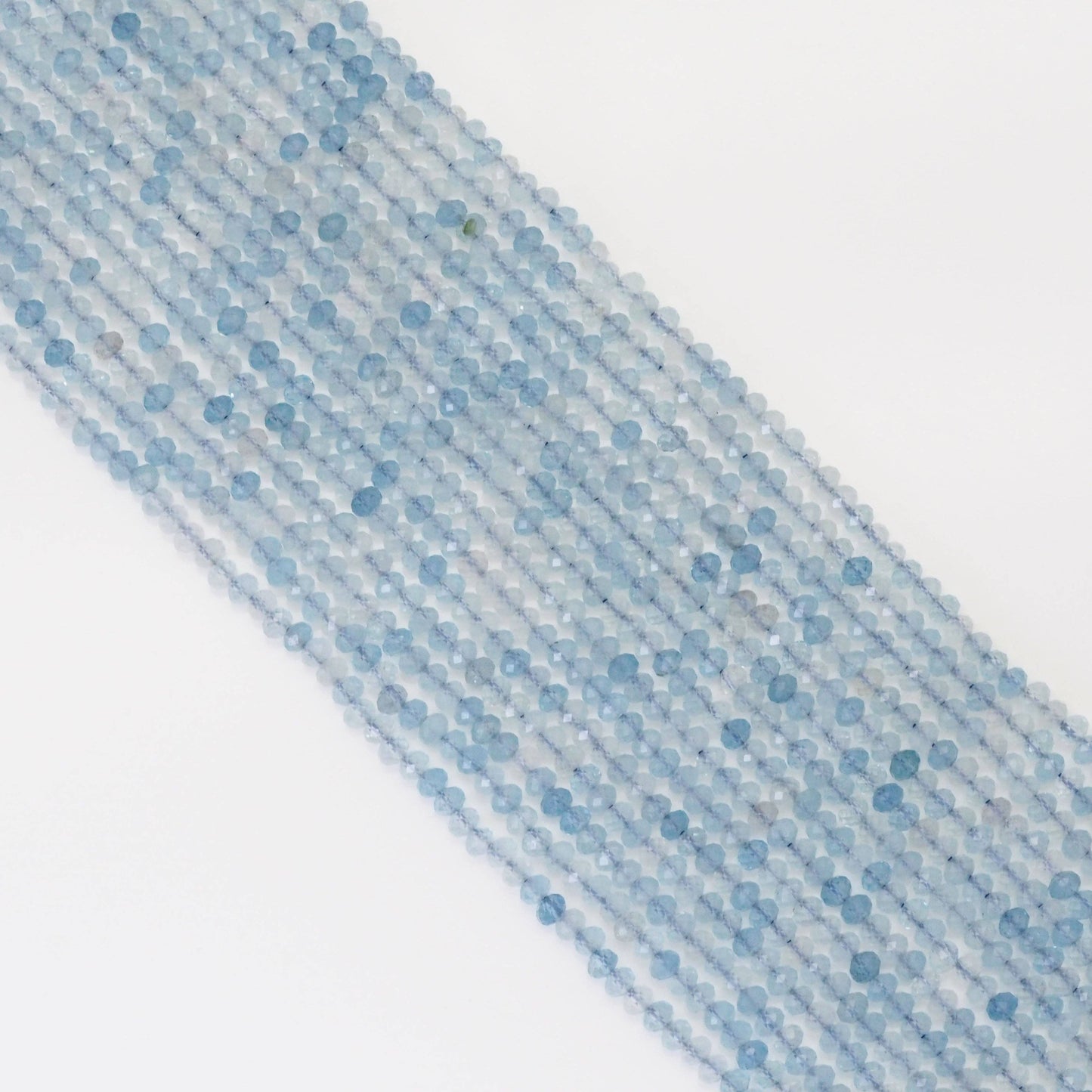 Genuine Aquamarine Faceted Rondelle beads, Sku#U1696