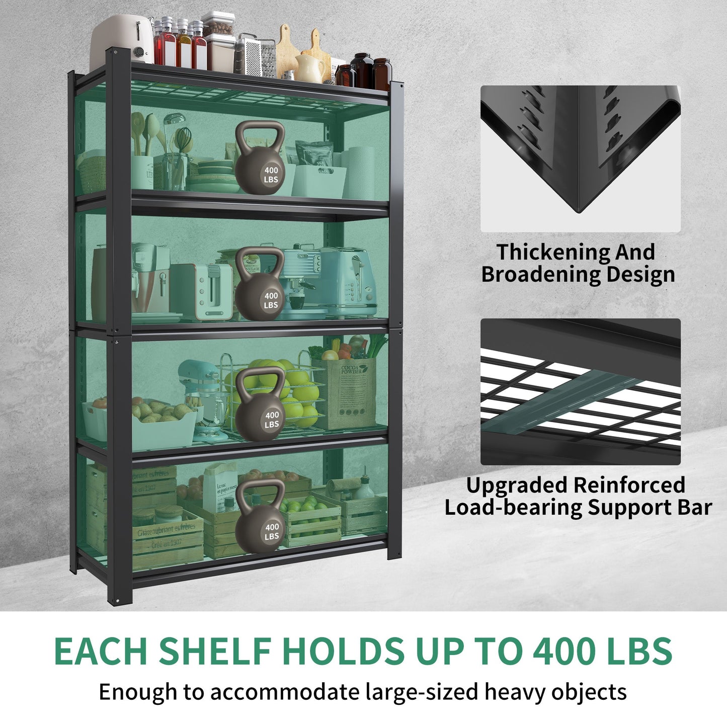 72"H 5-Tier Adjustable Heavy Duty Shelving Rack