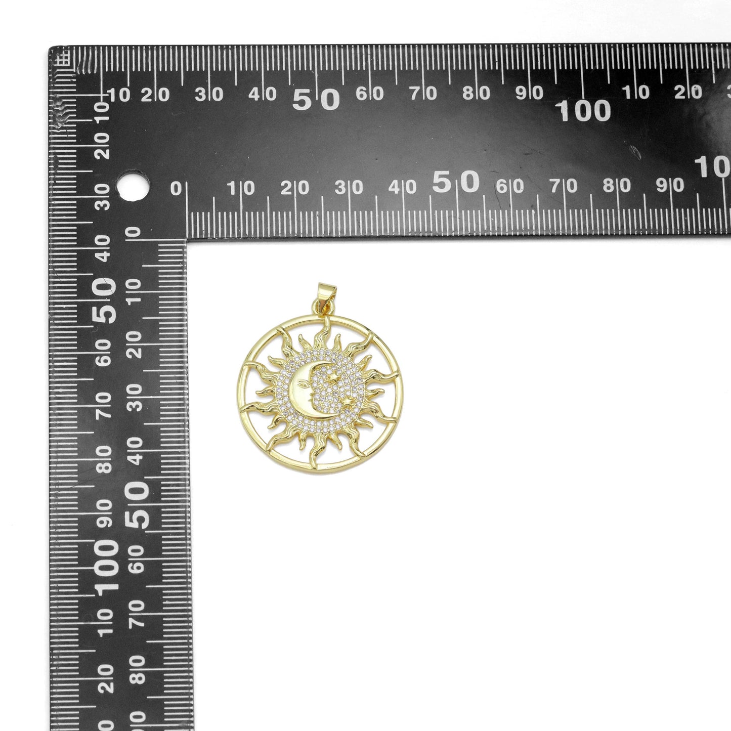 CZ Sun Cresent Moon Star Charm, Sku#LK917
