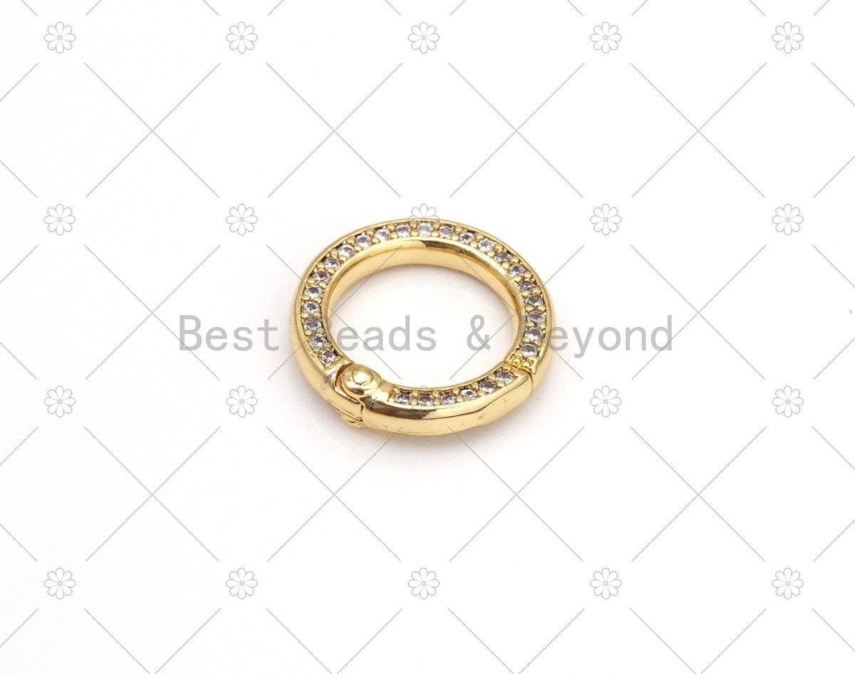 Spring Gate, Gold/Silver Round Clasp, Snap Clip Trigger Clasp, Spring Buckle for Chain Purse Key Jewelery, 15mm, Sku#H329