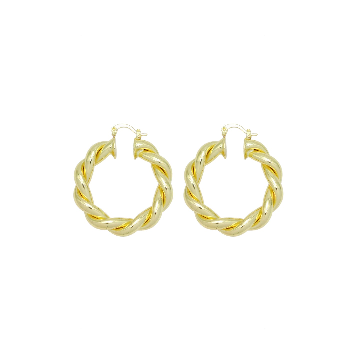 Shinny gold Twisted Hoop Earrings, Sku#LK997