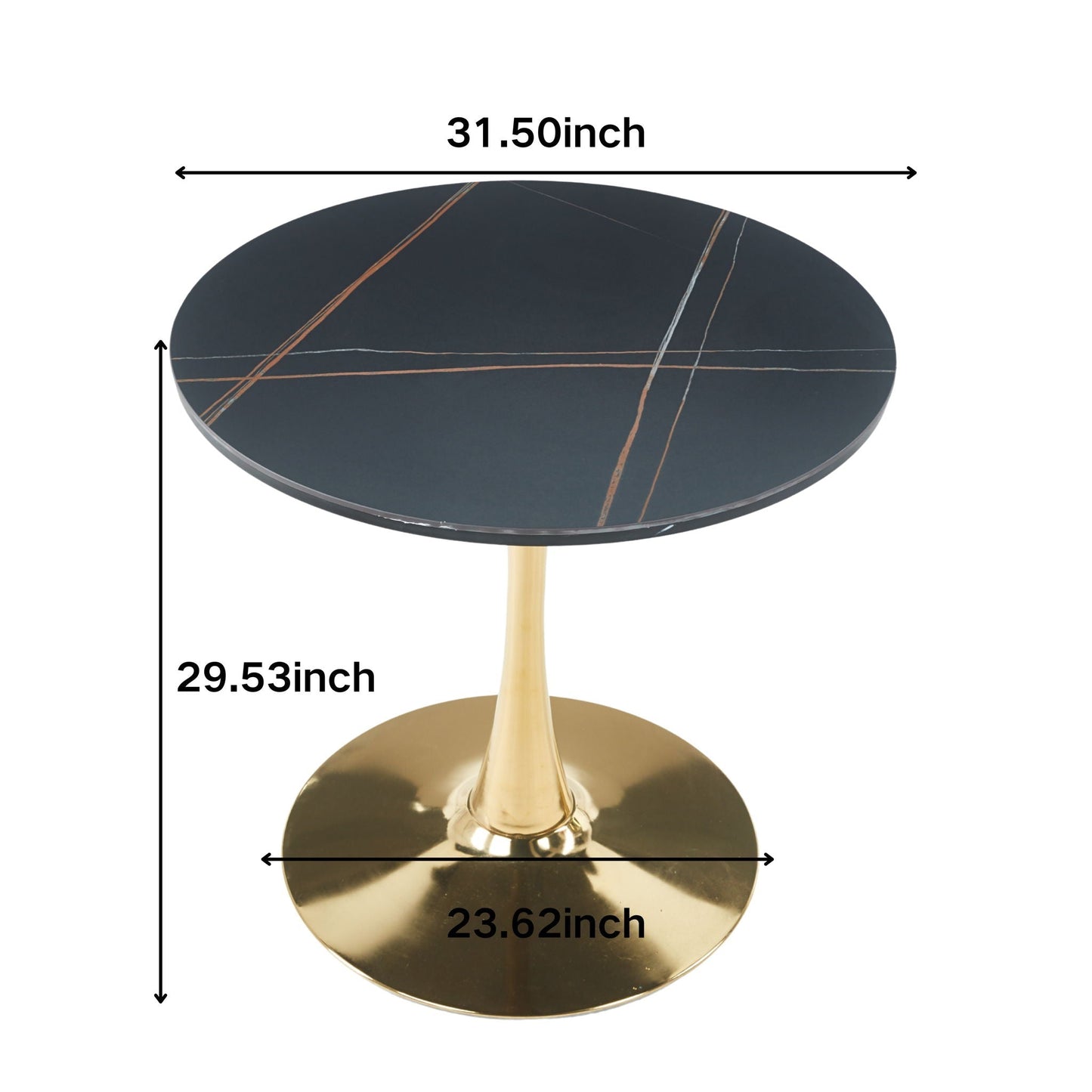 Mid-Century Tulip Table With Round Top and Pedestal Base