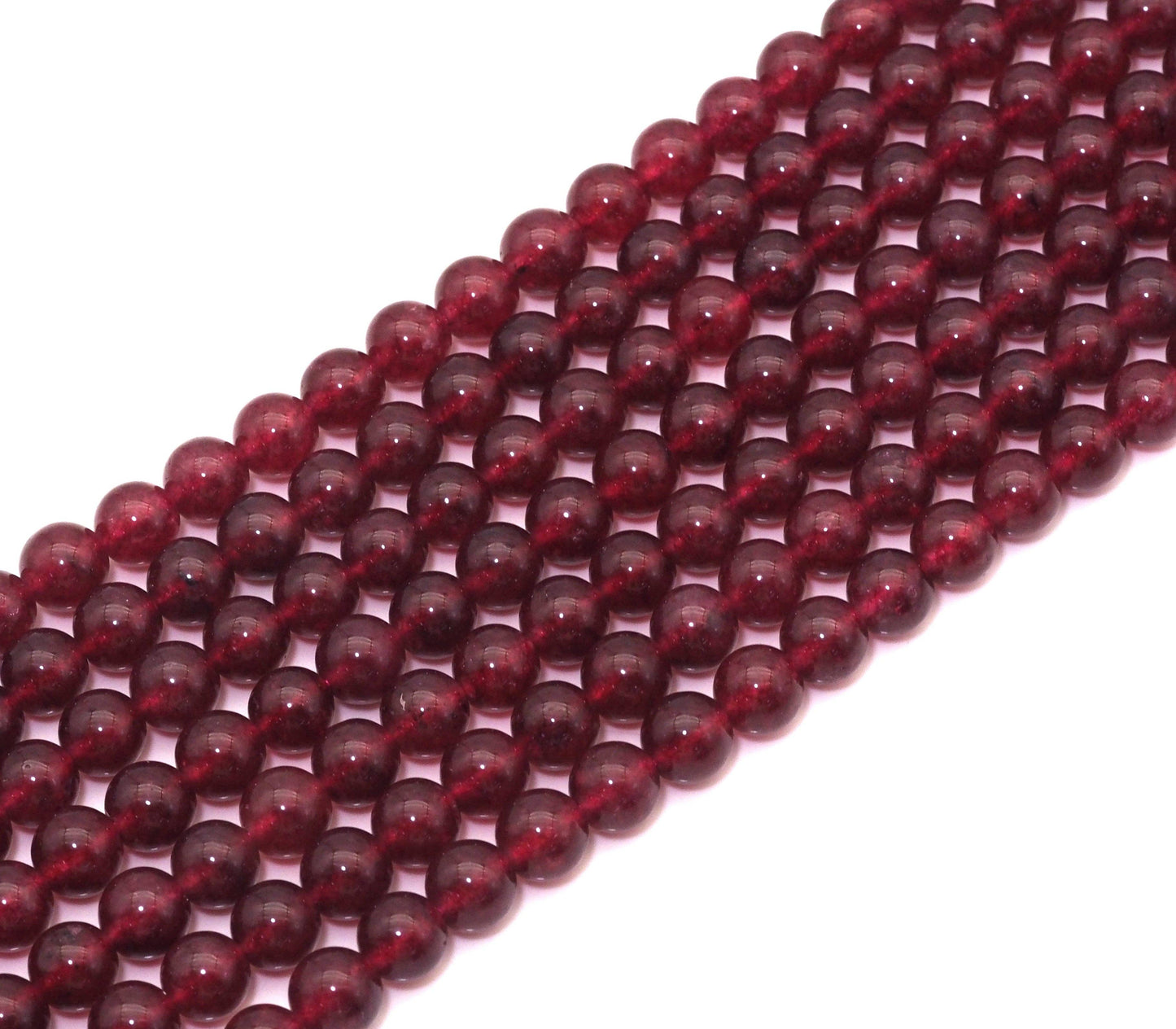 Dyed Strawberry Quarts Round Smooth Beads, 6mm/8mm/10mm, Sku#U1487