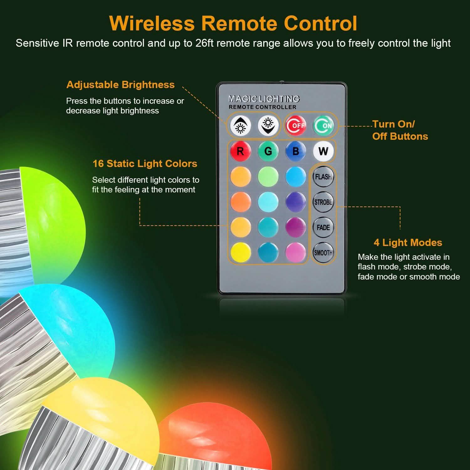 9W LED Light Bulb E27 RGB Lamp