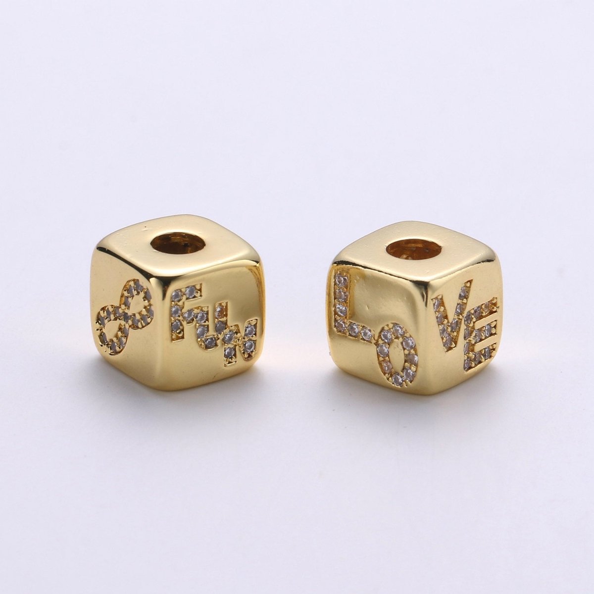 9x9mm CZ Gold Filled Beads, Evil Eye Beads, Heart Beads, Love Beads, Animal Blocks Micro Pave Block Charm for Bracelet Necklace Supply K-439 K-441
