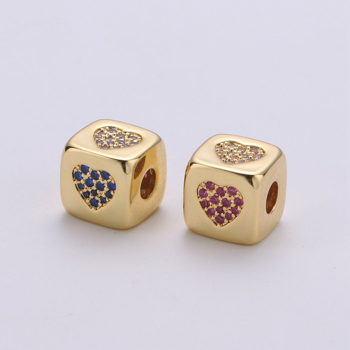 9x9mm CZ Gold Filled Beads, Evil Eye Beads, Heart Beads, Love Beads, Animal Blocks Micro Pave Block Charm for Bracelet Necklace Supply K-439 K-441