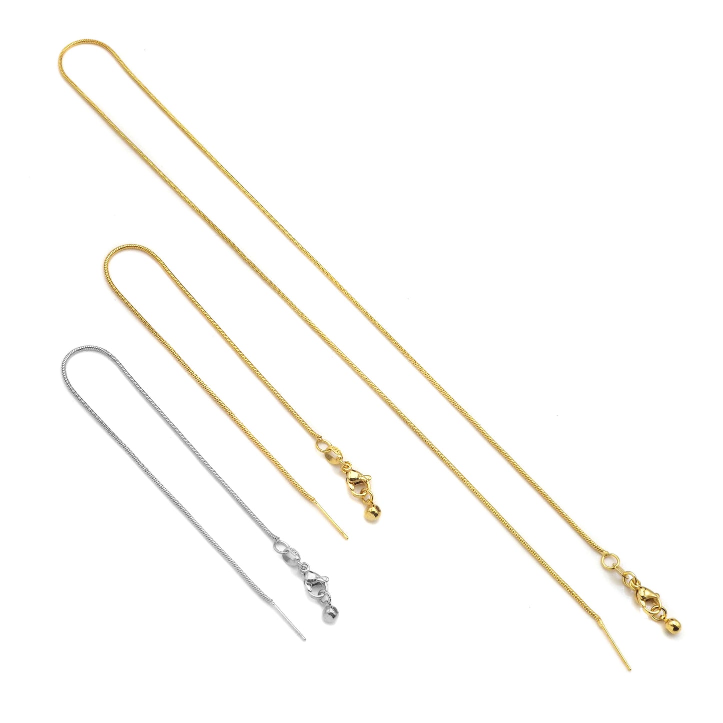 New Style Snake Chain Sliding Adjustable Necklace Bracelet, Snake chain, Adjustable necklace with rubber stoper beads 7.5/18,sku#A106