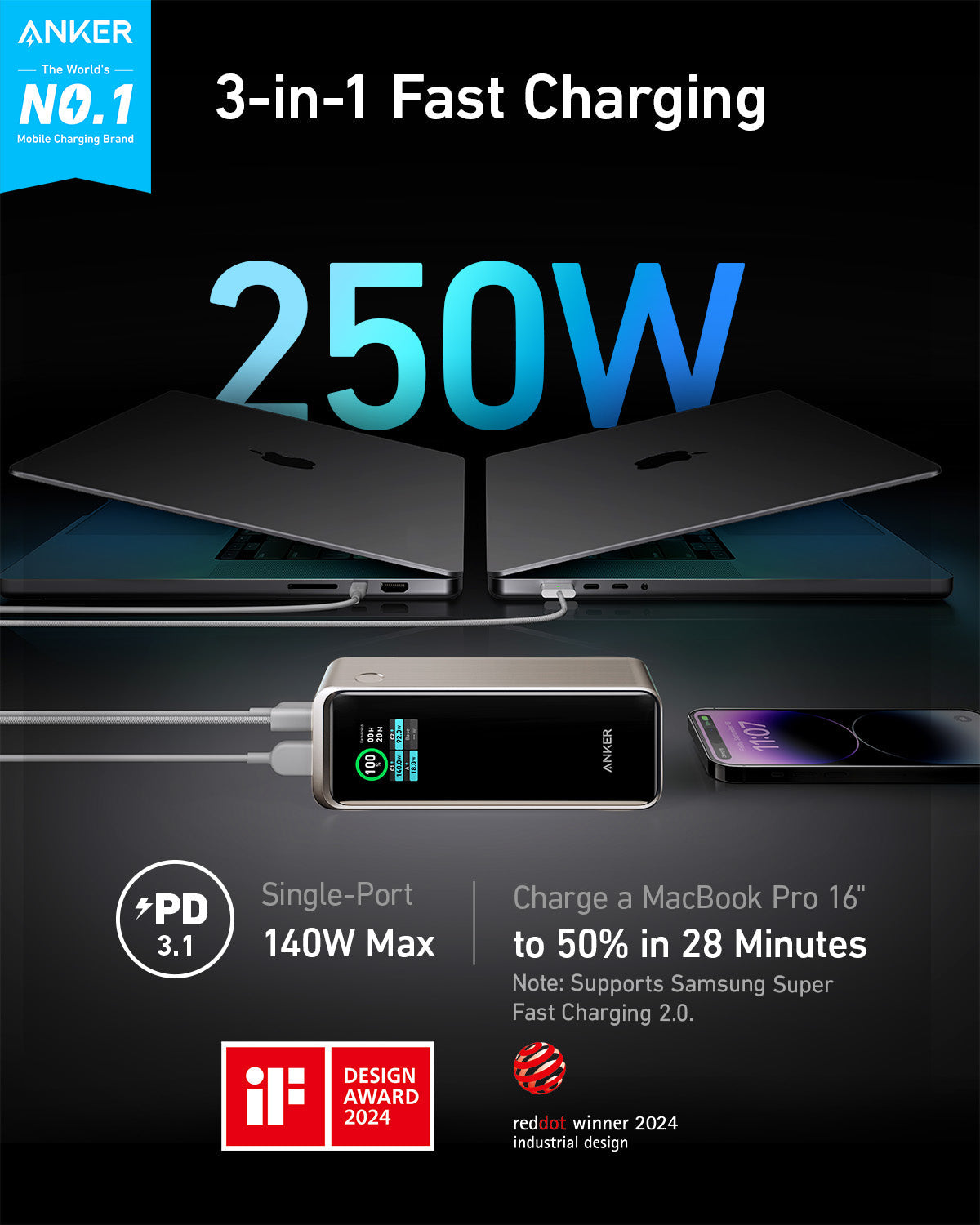 Batterie externe Anker Prime (27K, 250W)