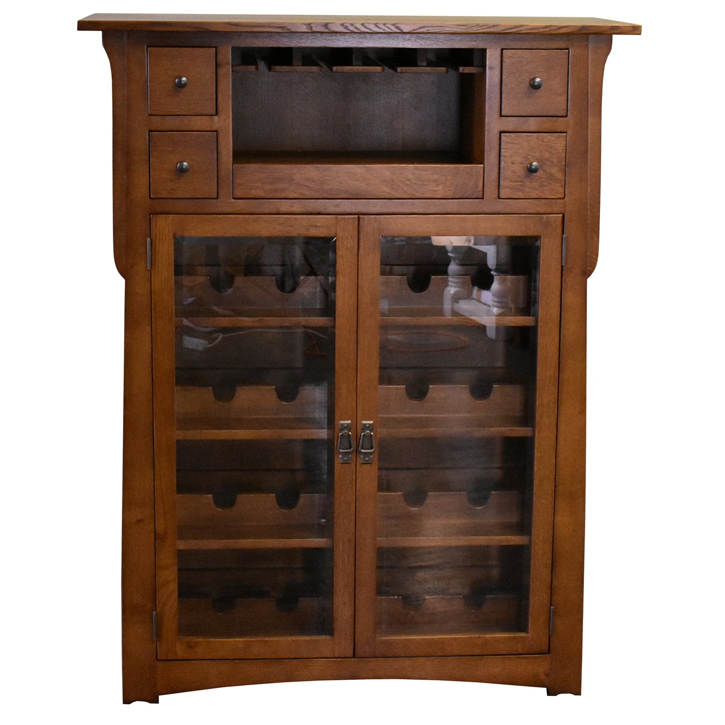 Mission / Arts and Crafts Quarter Sawn White Oak Wine Cabinet - 45"