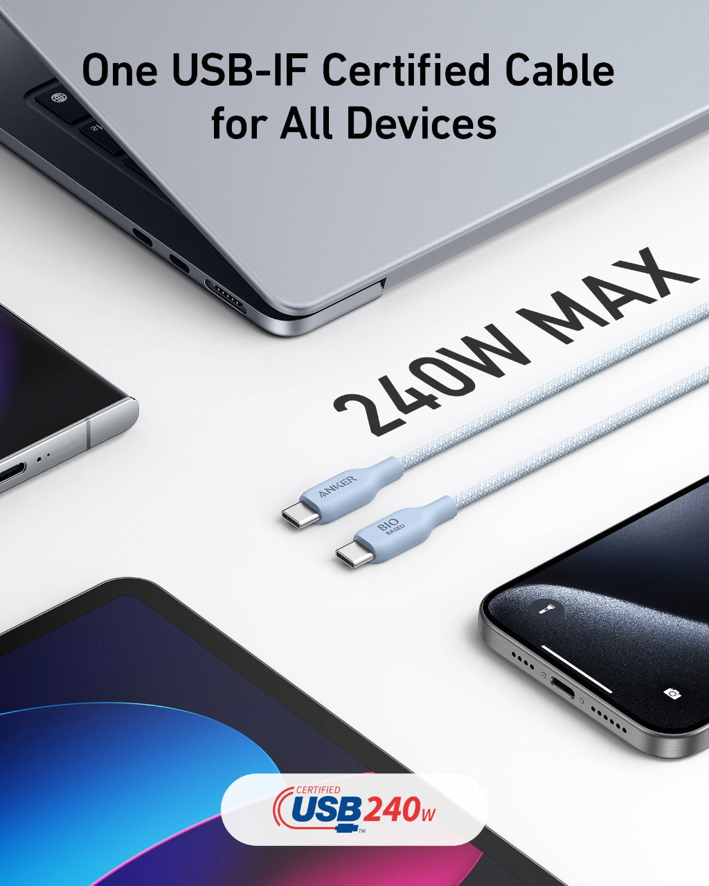 Câble USB-C vers USB-C (Bio-tressé) Anker <b>543</b>