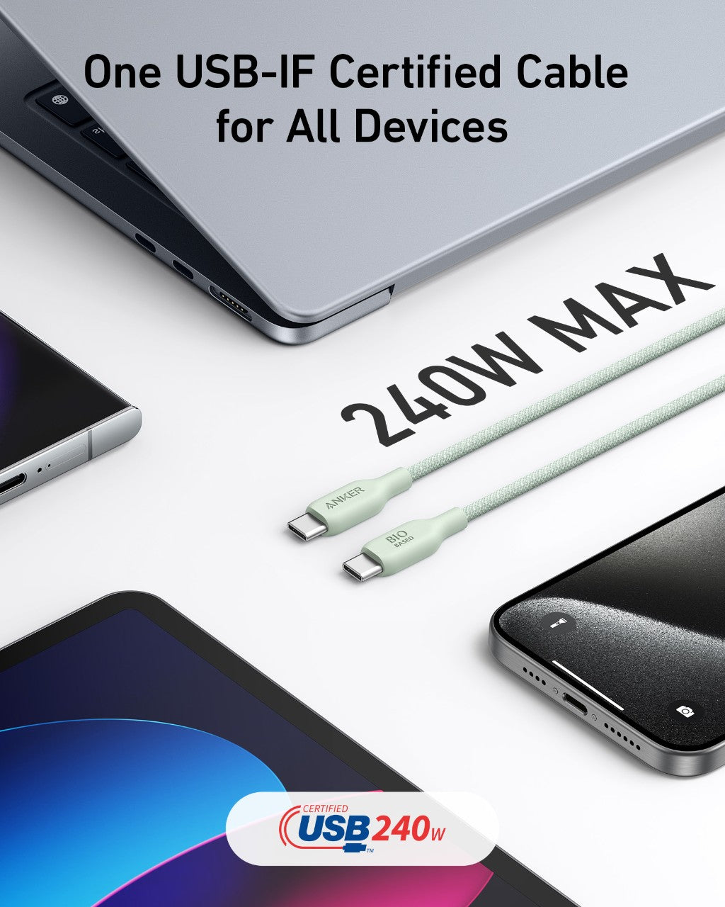 Câble USB-C vers USB-C (Bio-tressé) Anker <b>543</b>