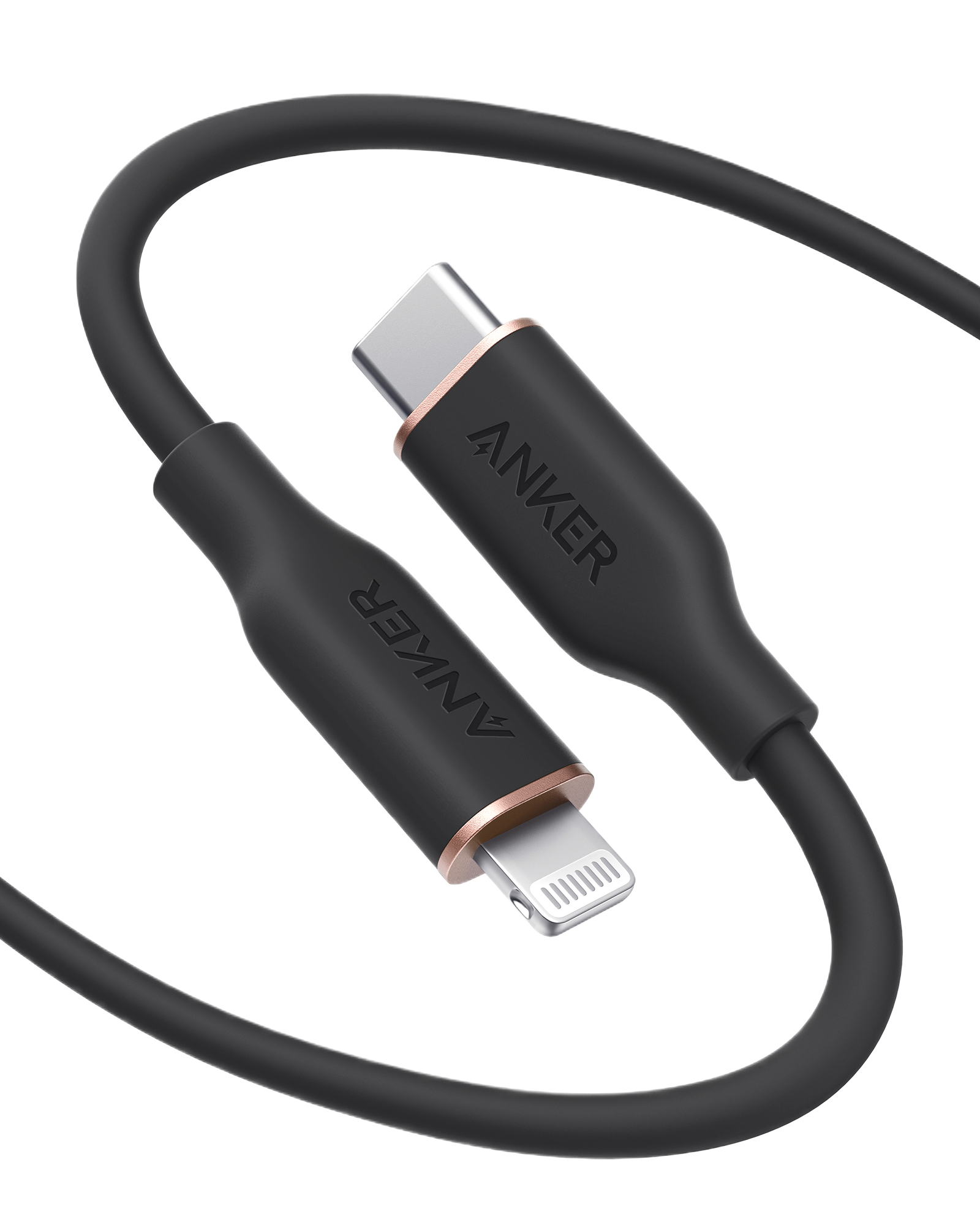 Anker <b>641</b> USB-C to Lightning ケーブル（Flow、3フィート シリコン）