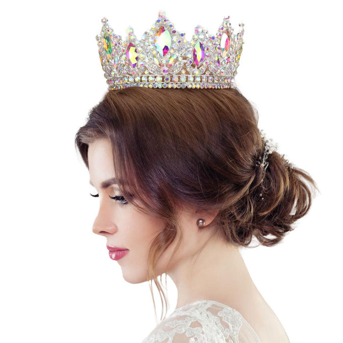 Marquise Accented Pageant Stone Crown Tiara