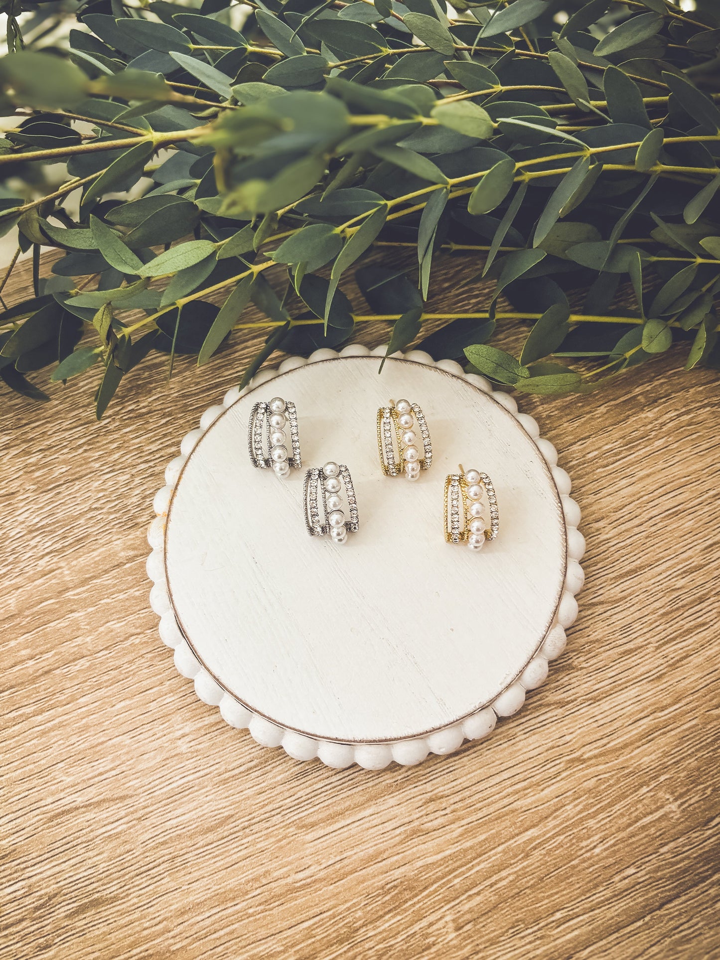 Heirloom Pearl Huggies - Gold or Silver