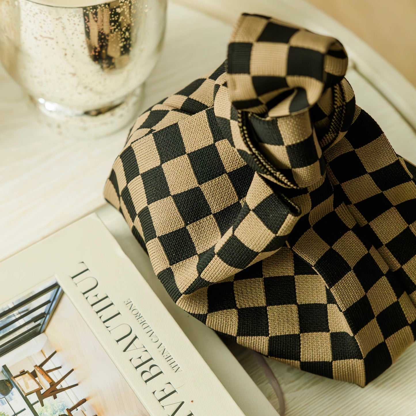 The Classic Checkered Brown Handbag