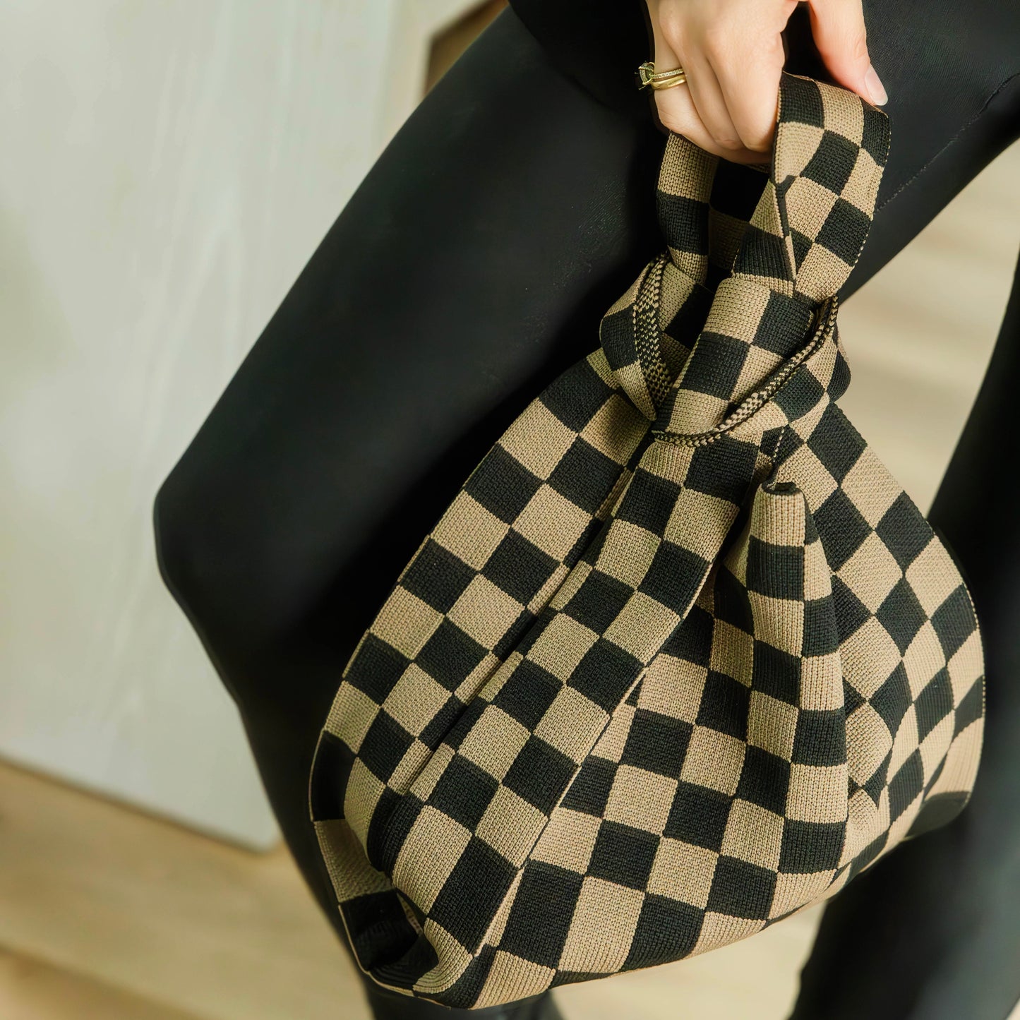 The Classic Checkered Brown Handbag