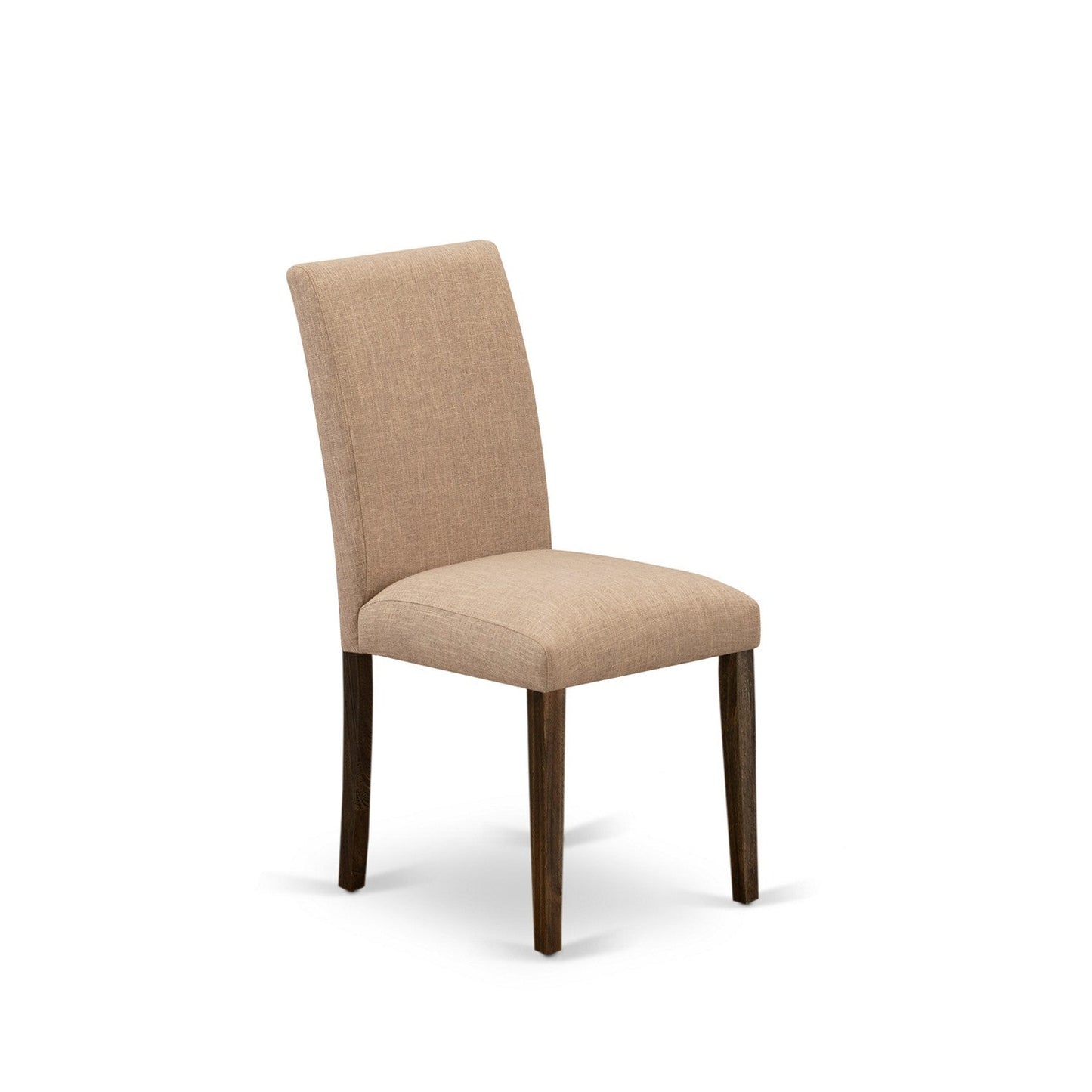EAST WEST FURNITURE - CNAB5-77-47 - 5-Pc Dining Room Set- 4 Parson Dining Chairs and Kitchen Dining Table - Light Sable Linen Fabric Seat and Stylish Chair Back (Distressed Jacobean Finish)