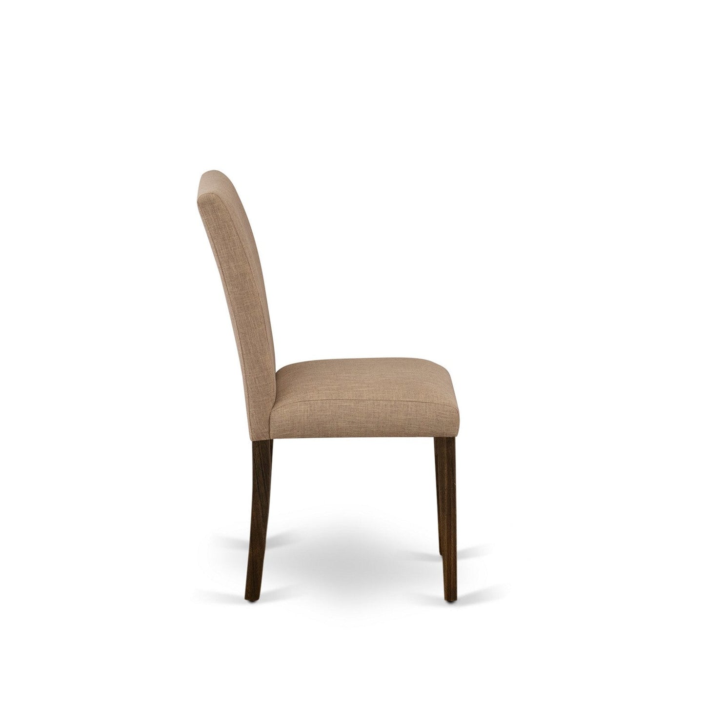 EAST WEST FURNITURE - CNAB5-77-47 - 5-Pc Dining Room Set- 4 Parson Dining Chairs and Kitchen Dining Table - Light Sable Linen Fabric Seat and Stylish Chair Back (Distressed Jacobean Finish)