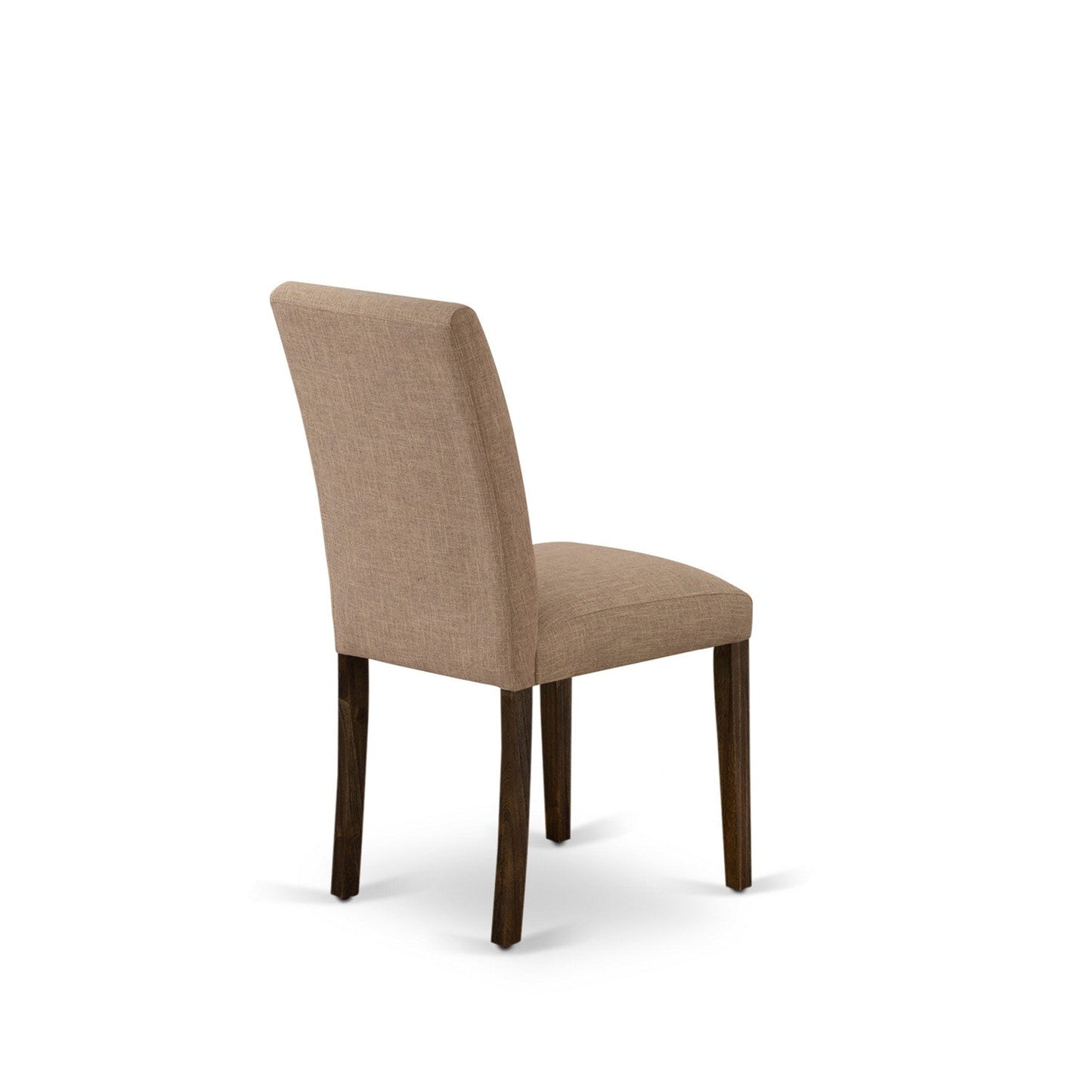 EAST WEST FURNITURE - CNAB5-77-47 - 5-Pc Dining Room Set- 4 Parson Dining Chairs and Kitchen Dining Table - Light Sable Linen Fabric Seat and Stylish Chair Back (Distressed Jacobean Finish)