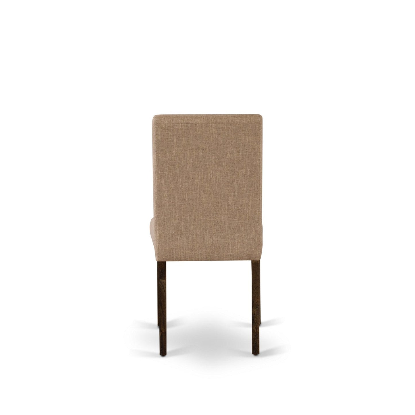 EAST WEST FURNITURE - CNAB5-77-47 - 5-Pc Dining Room Set- 4 Parson Dining Chairs and Kitchen Dining Table - Light Sable Linen Fabric Seat and Stylish Chair Back (Distressed Jacobean Finish)