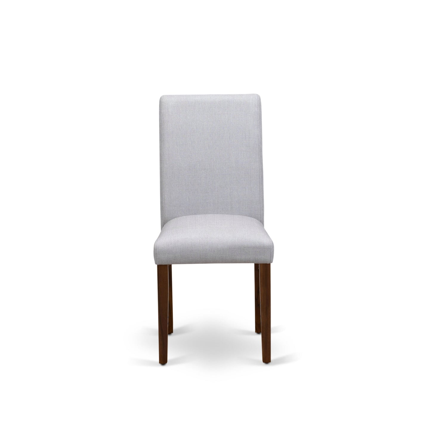 EAST WEST FURNITURE - CNAB5-N8-05 - 5-Pc Modern Dining Table Set- 4 Dining Chairs and Wood Dining Table - Grey Linen Fabric Seat and High Chair Back (Antique Walnut Finish)