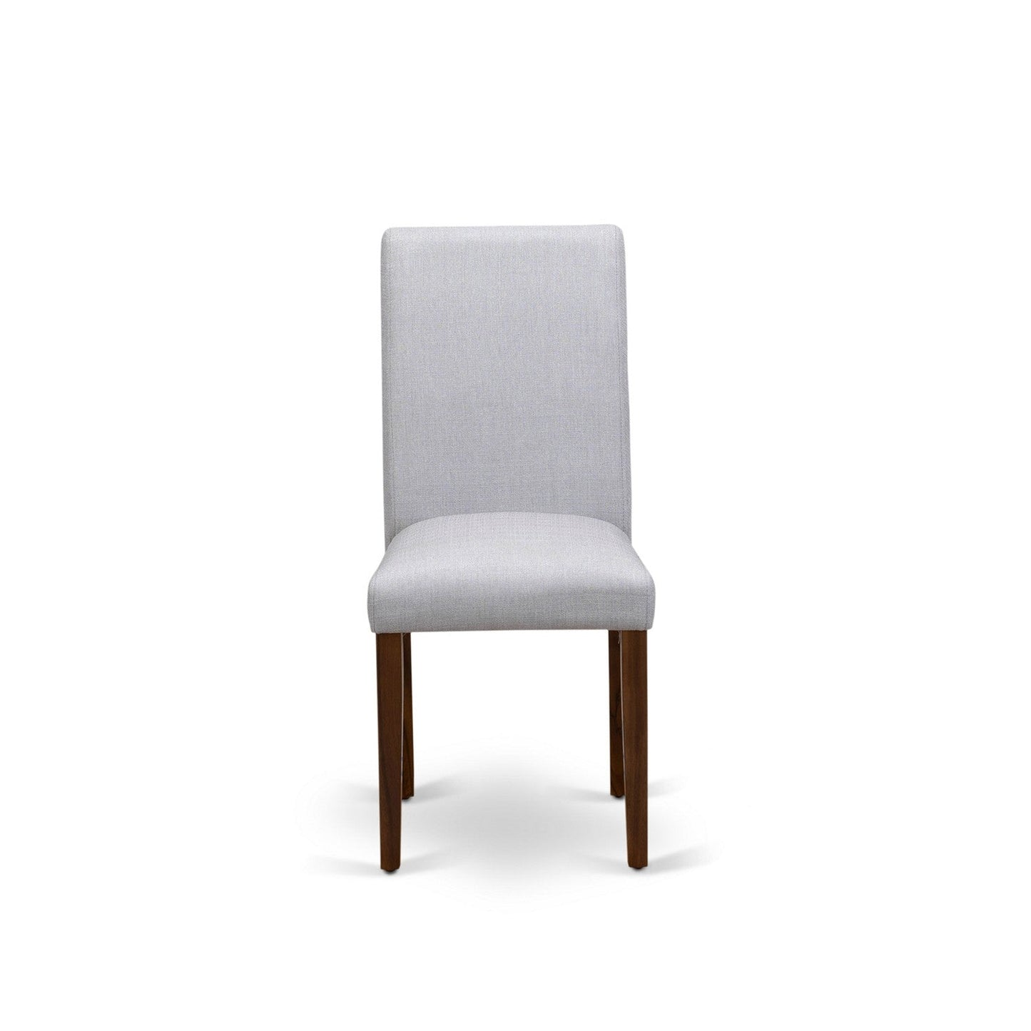 EAST WEST FURNITURE - CNAB7-N8-05 - 7-Pc Modern Dining Set- 6 Parson Dining Chairs and Modern Kitchen Table - Grey Linen Fabric Seat and High Chair Back (Antique Walnut Finish)