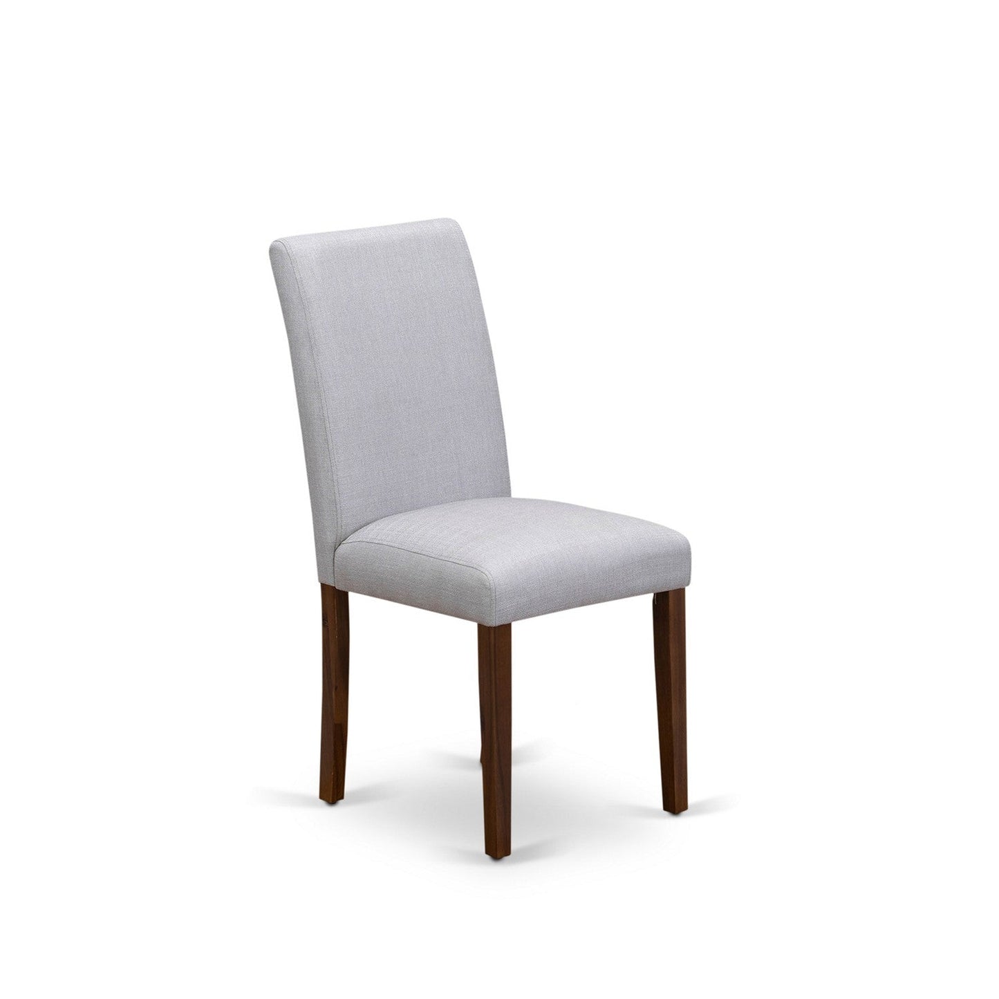 EAST WEST FURNITURE - CNAB7-N8-05 - 7-Pc Modern Dining Set- 6 Parson Dining Chairs and Modern Kitchen Table - Grey Linen Fabric Seat and High Chair Back (Antique Walnut Finish)