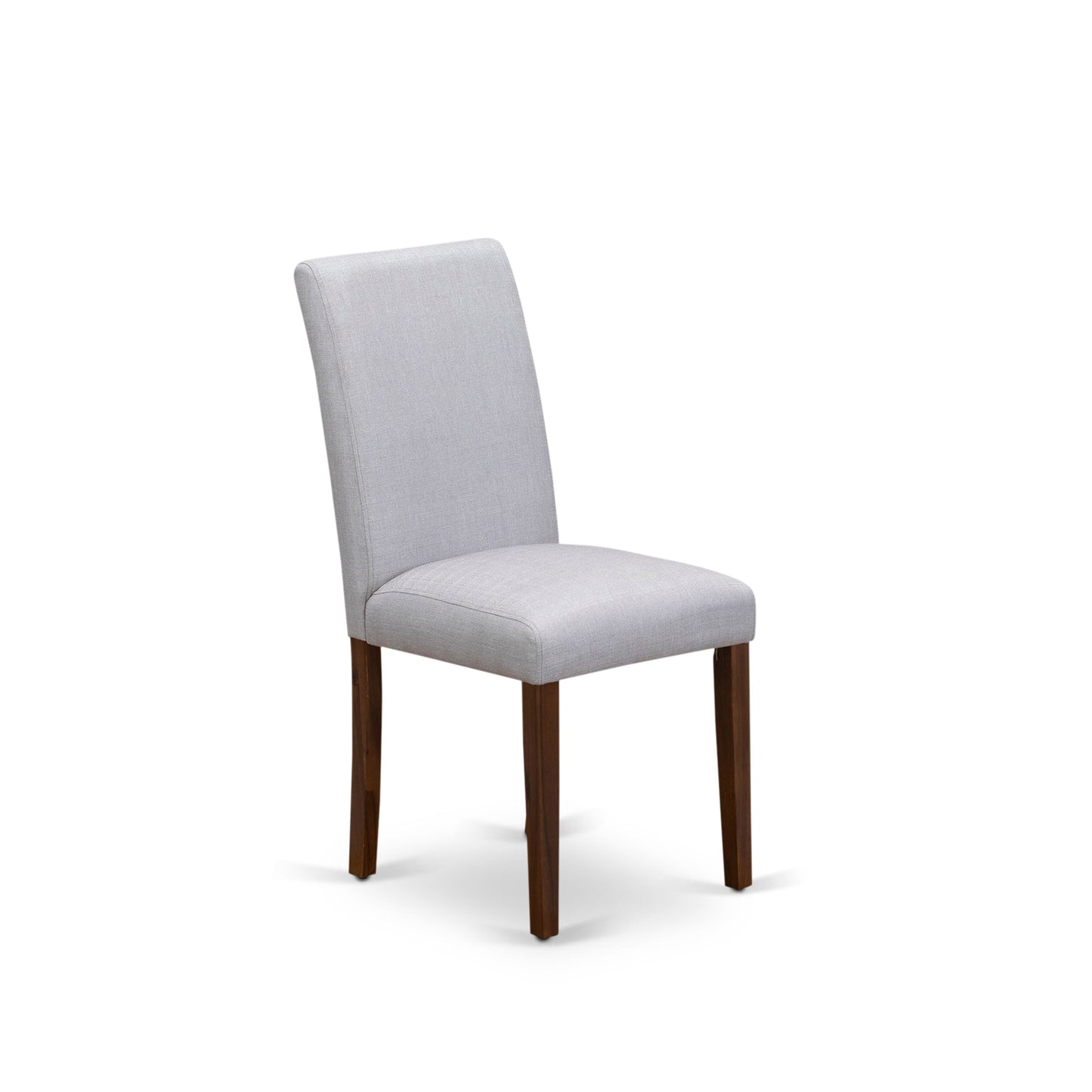EAST WEST FURNITURE - CNAB5-N8-05 - 5-Pc Modern Dining Table Set- 4 Dining Chairs and Wood Dining Table - Grey Linen Fabric Seat and High Chair Back (Antique Walnut Finish)