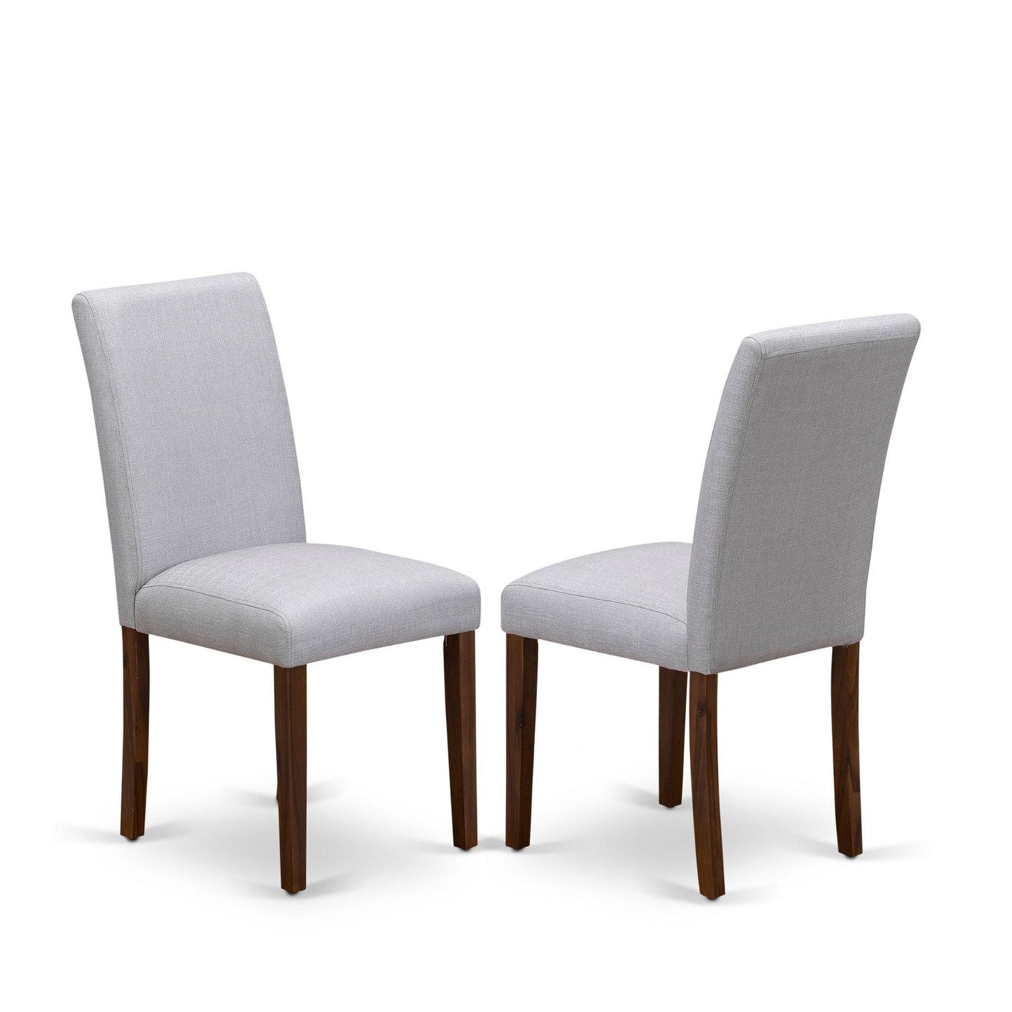 EAST WEST FURNITURE - CNAB7-N8-05 - 7-Pc Modern Dining Set- 6 Parson Dining Chairs and Modern Kitchen Table - Grey Linen Fabric Seat and High Chair Back (Antique Walnut Finish)