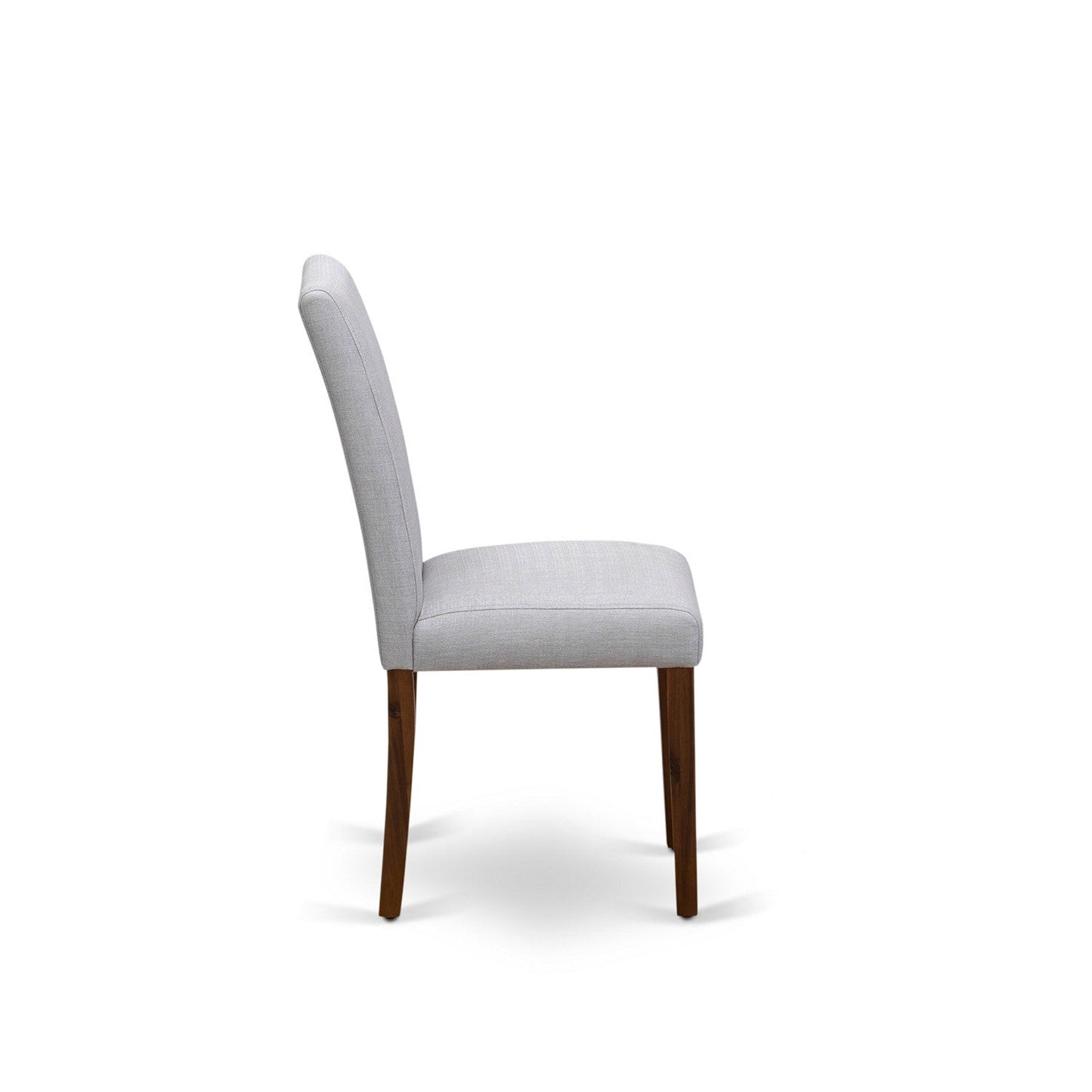 EAST WEST FURNITURE - CNAB7-N8-05 - 7-Pc Modern Dining Set- 6 Parson Dining Chairs and Modern Kitchen Table - Grey Linen Fabric Seat and High Chair Back (Antique Walnut Finish)