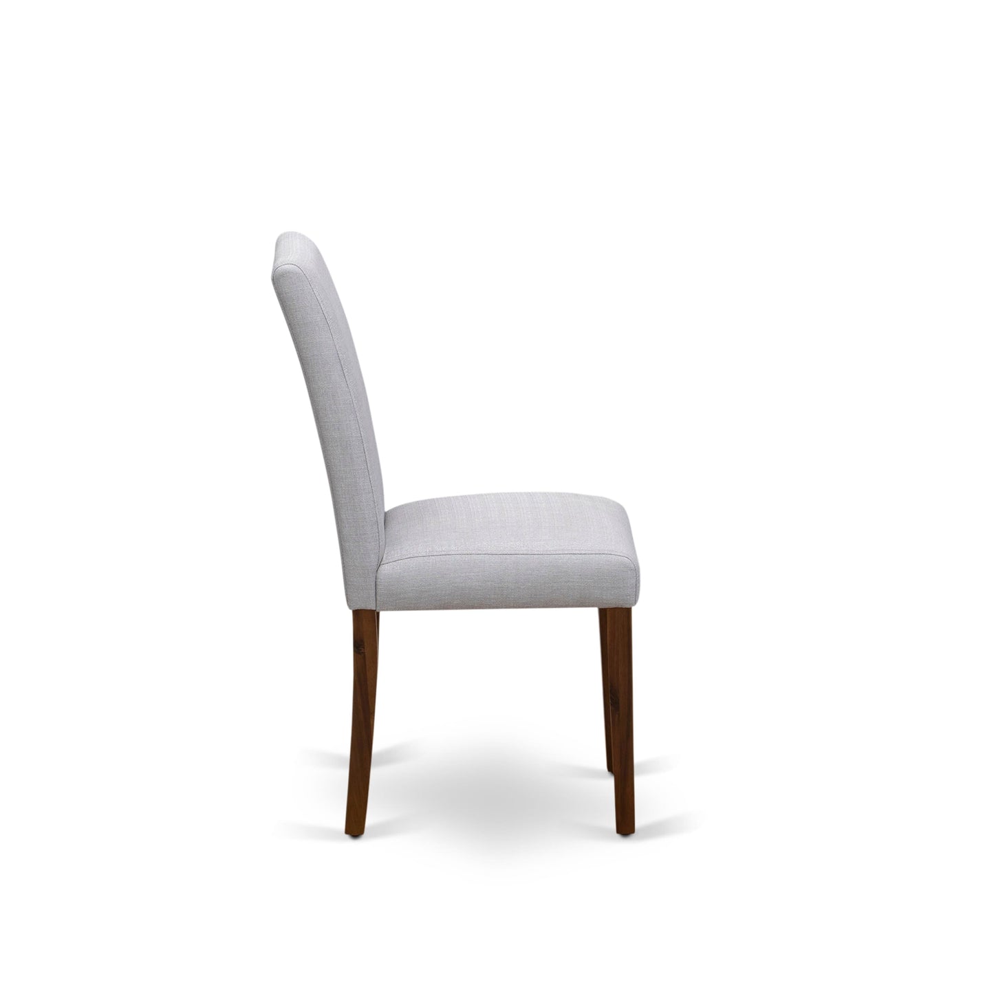 EAST WEST FURNITURE - CNAB5-N8-05 - 5-Pc Modern Dining Table Set- 4 Dining Chairs and Wood Dining Table - Grey Linen Fabric Seat and High Chair Back (Antique Walnut Finish)