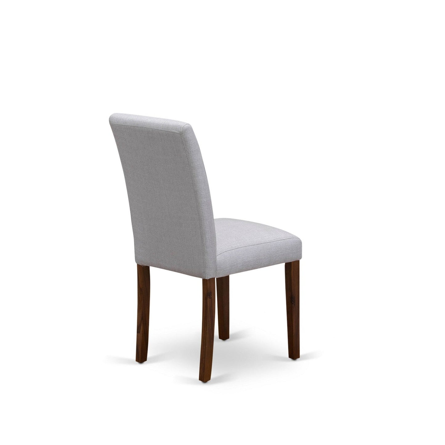 EAST WEST FURNITURE - CNAB7-N8-05 - 7-Pc Modern Dining Set- 6 Parson Dining Chairs and Modern Kitchen Table - Grey Linen Fabric Seat and High Chair Back (Antique Walnut Finish)