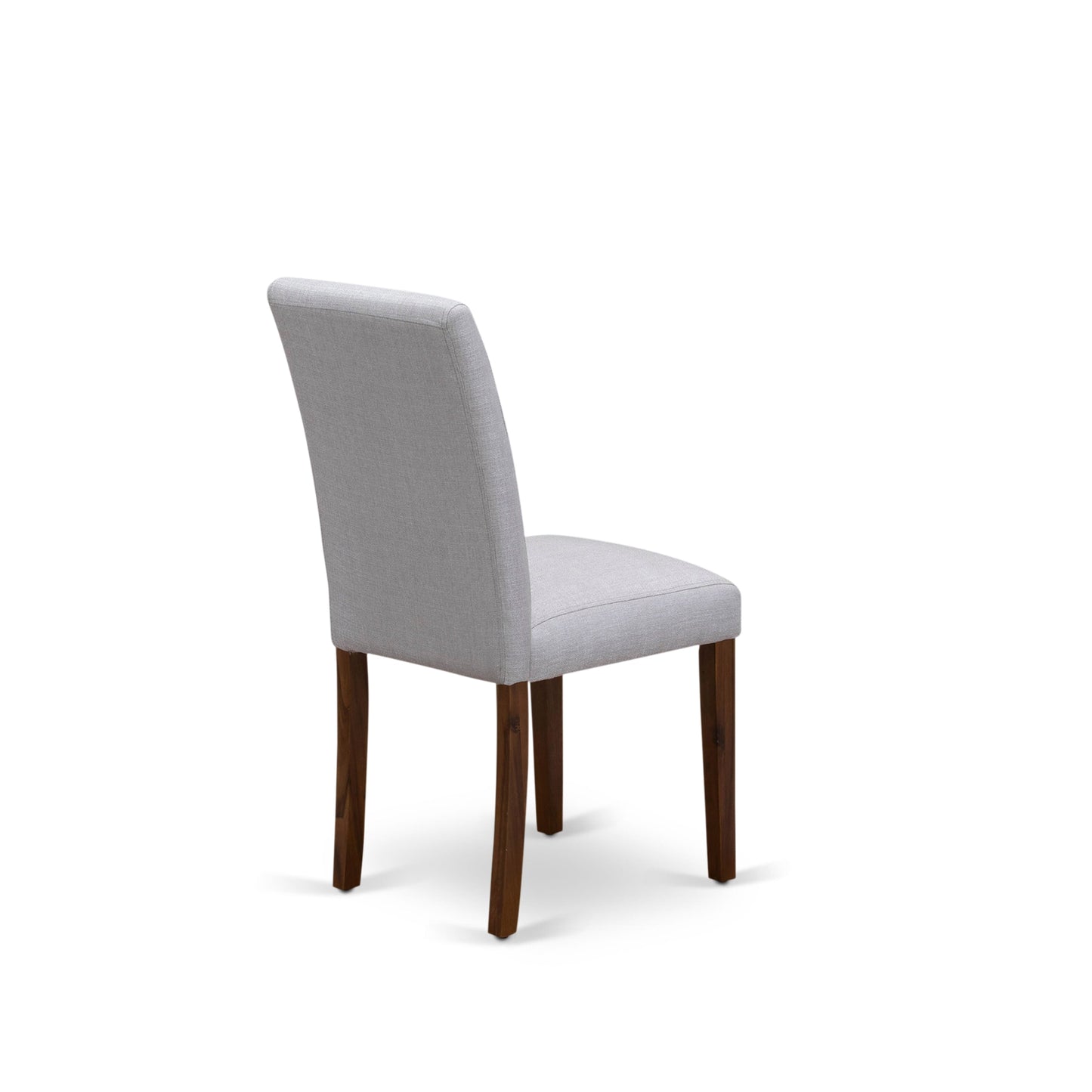 EAST WEST FURNITURE - CNAB5-N8-05 - 5-Pc Modern Dining Table Set- 4 Dining Chairs and Wood Dining Table - Grey Linen Fabric Seat and High Chair Back (Antique Walnut Finish)