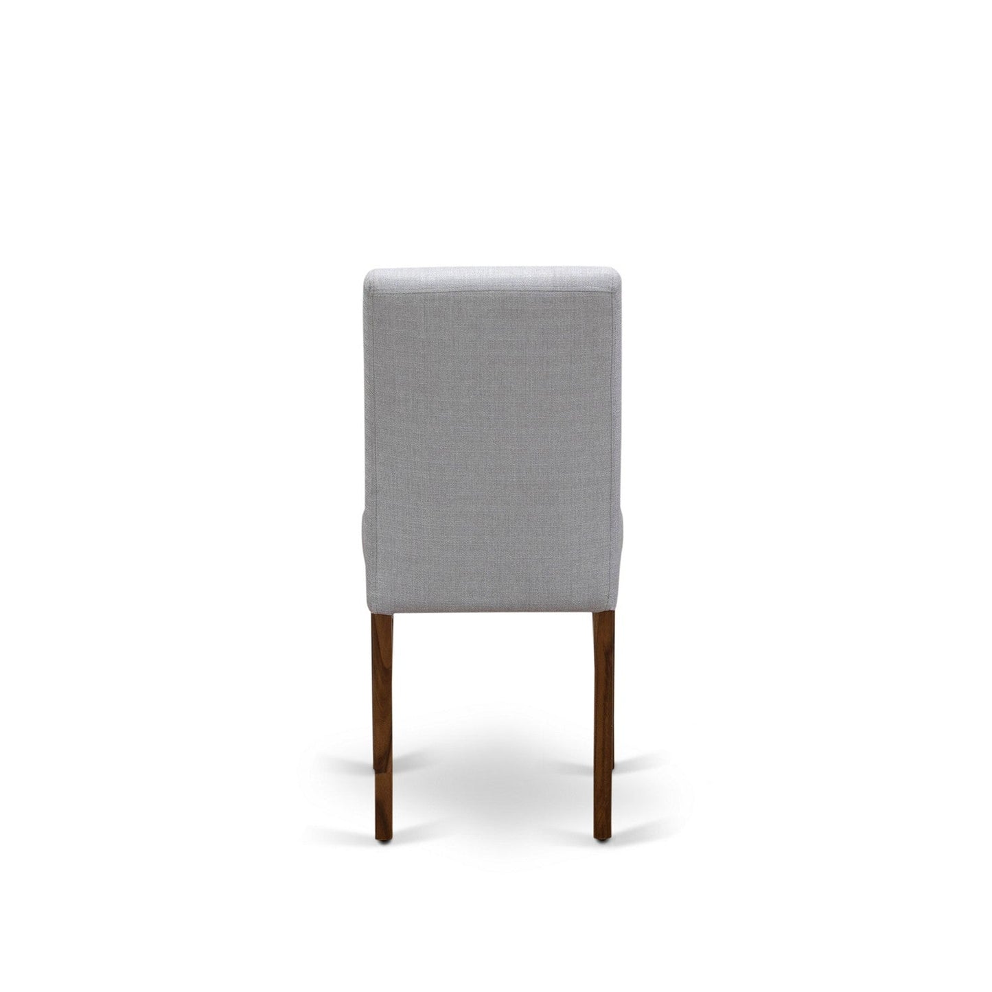 EAST WEST FURNITURE - CNAB7-N8-05 - 7-Pc Modern Dining Set- 6 Parson Dining Chairs and Modern Kitchen Table - Grey Linen Fabric Seat and High Chair Back (Antique Walnut Finish)